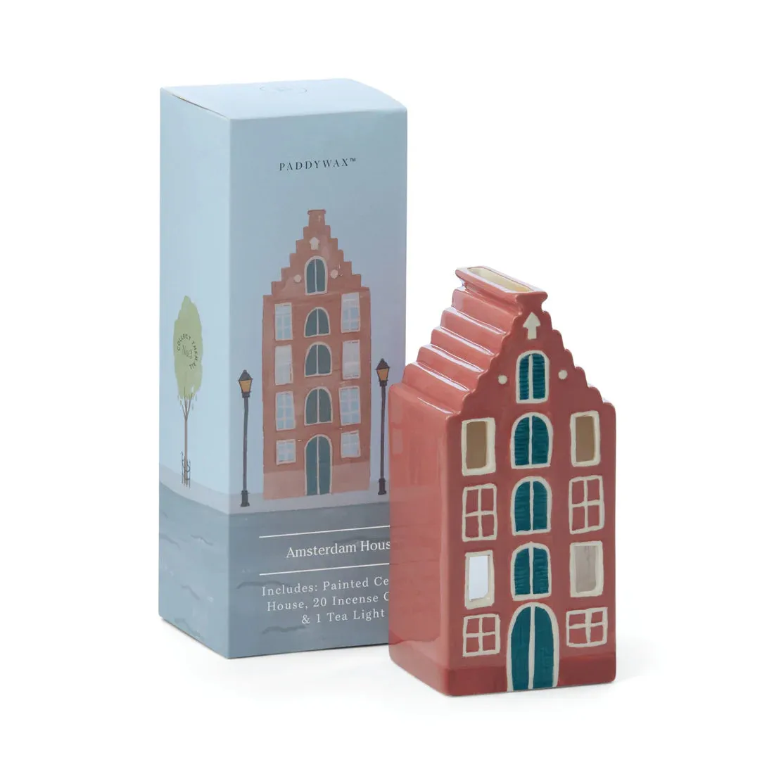 Amsterdam House Style Incense & Tea Light Holder Ceramic House