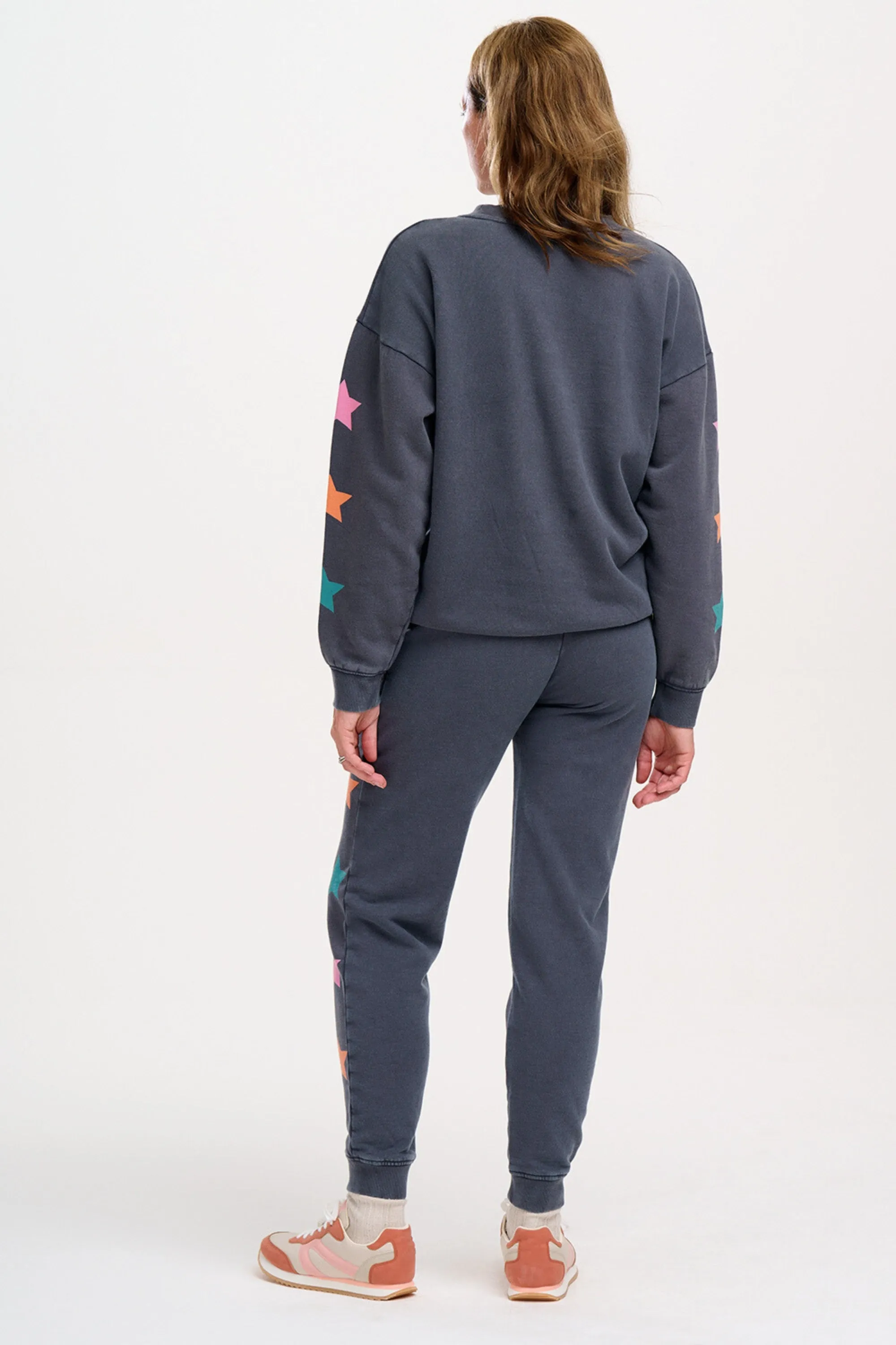 Ashley Joggers - Washed Charcoal. Star Detail