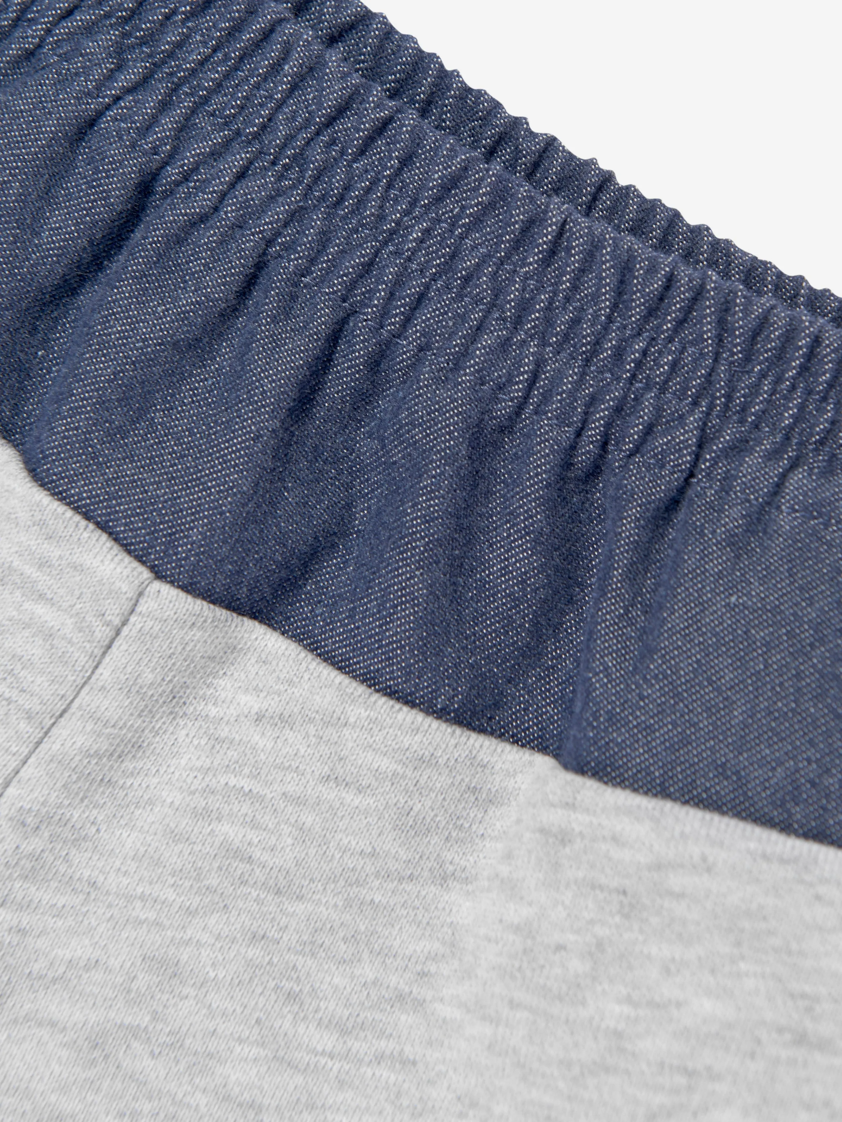 Baby Boys Denim and Jersey Joggers in Grey
