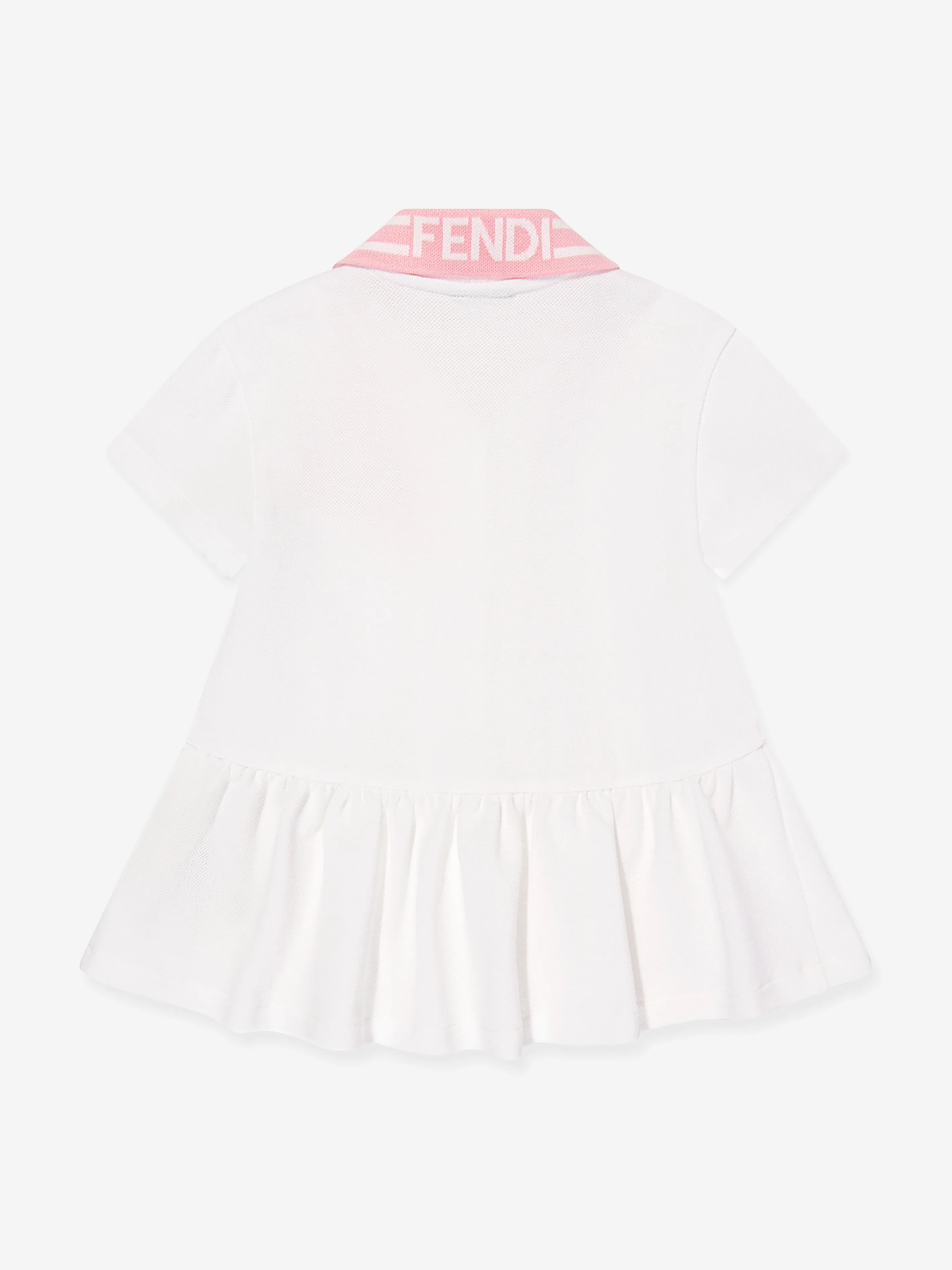 Baby Girls Piqué Polo Dress in White
