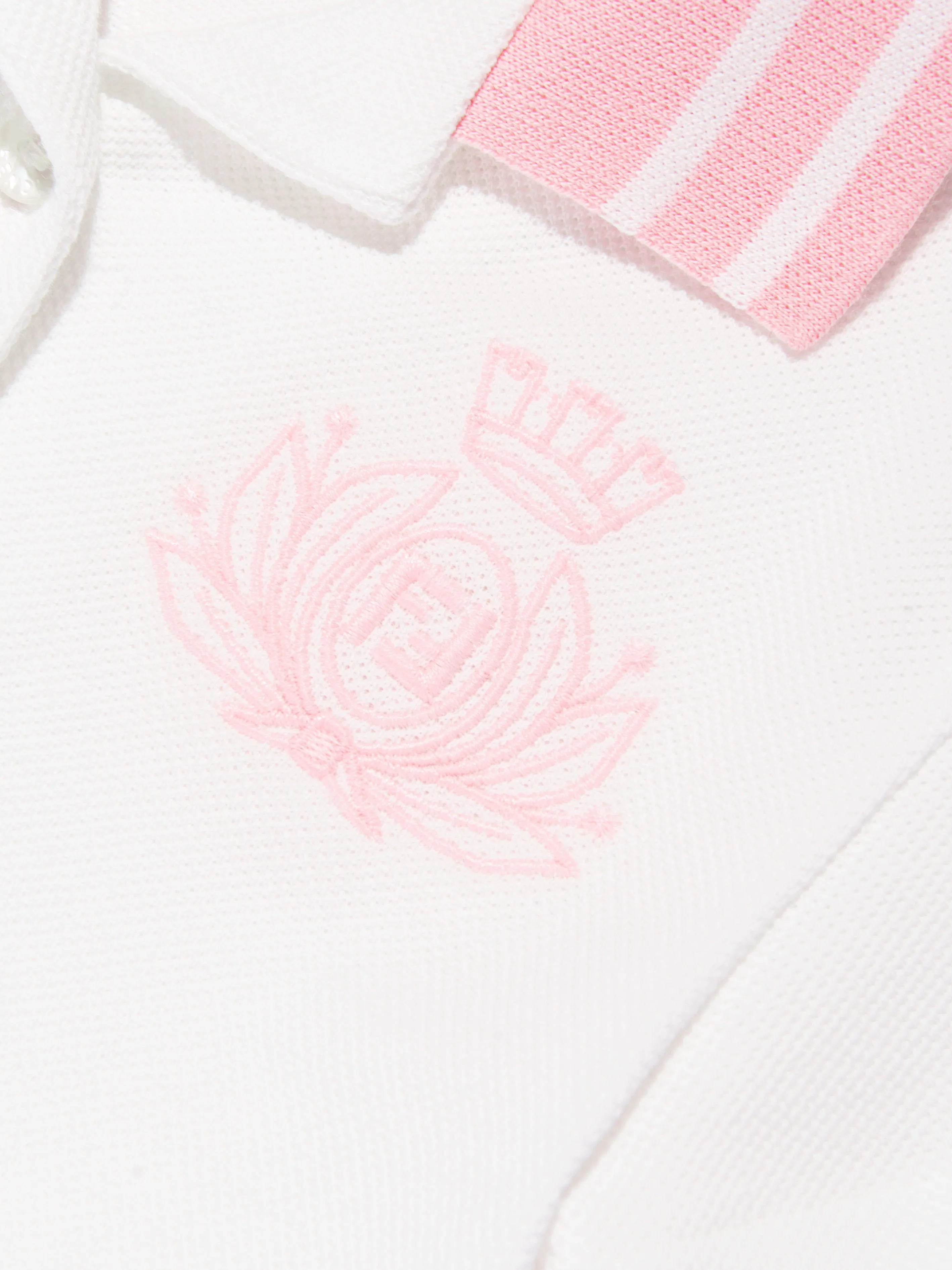 Baby Girls Piqué Polo Dress in White