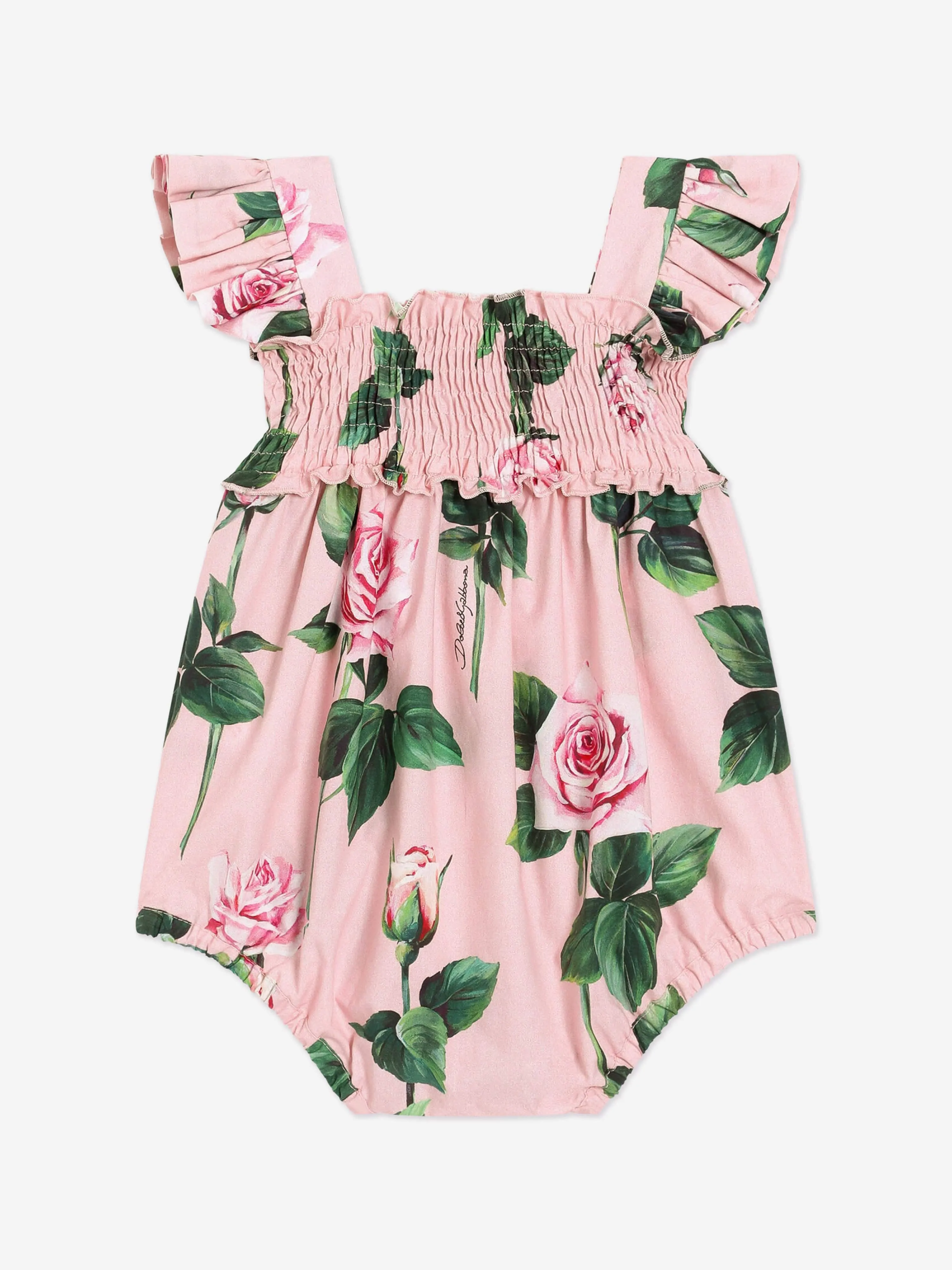 Baby Girls Rose Print Romper in Pink