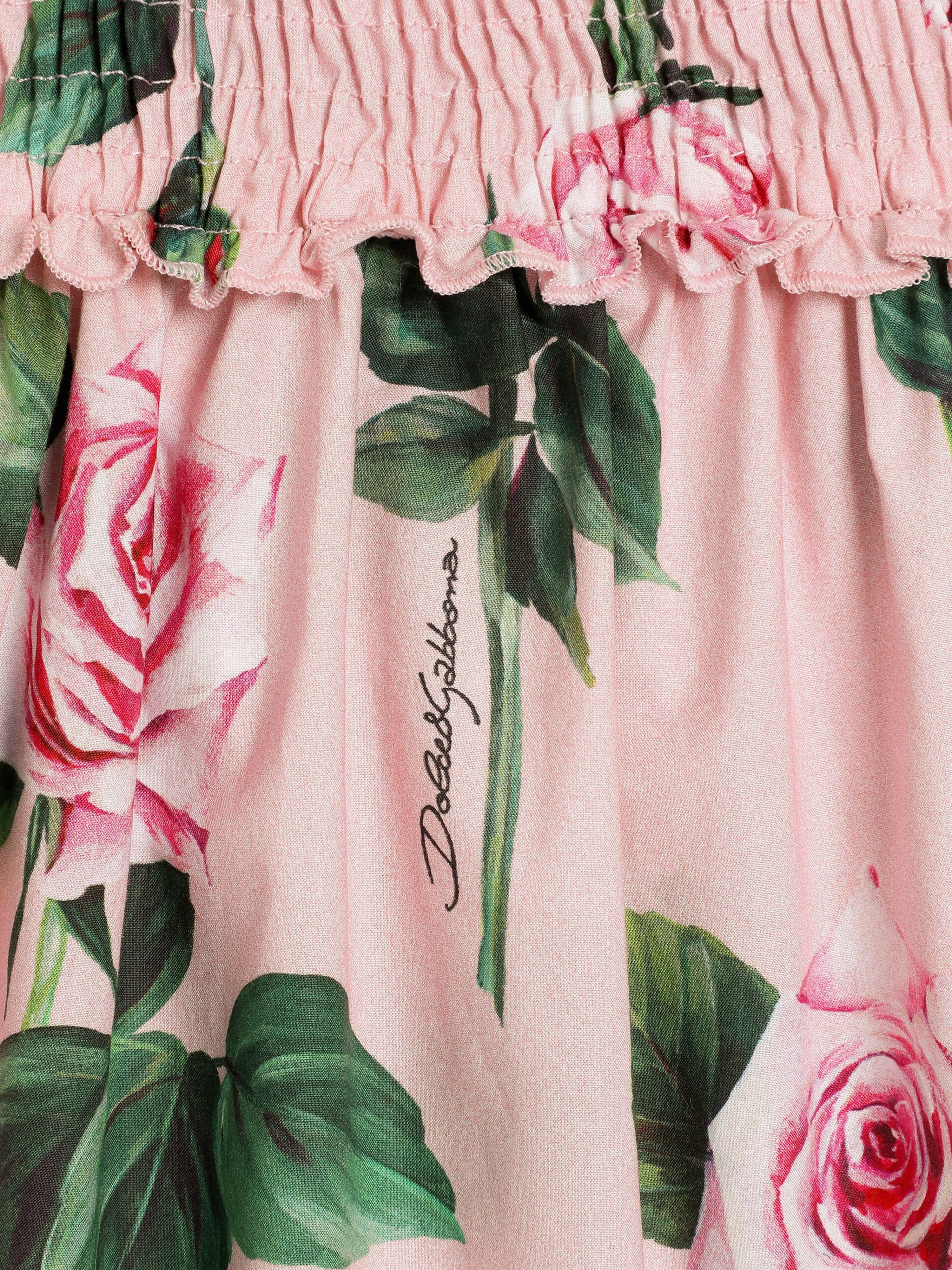 Baby Girls Rose Print Romper in Pink