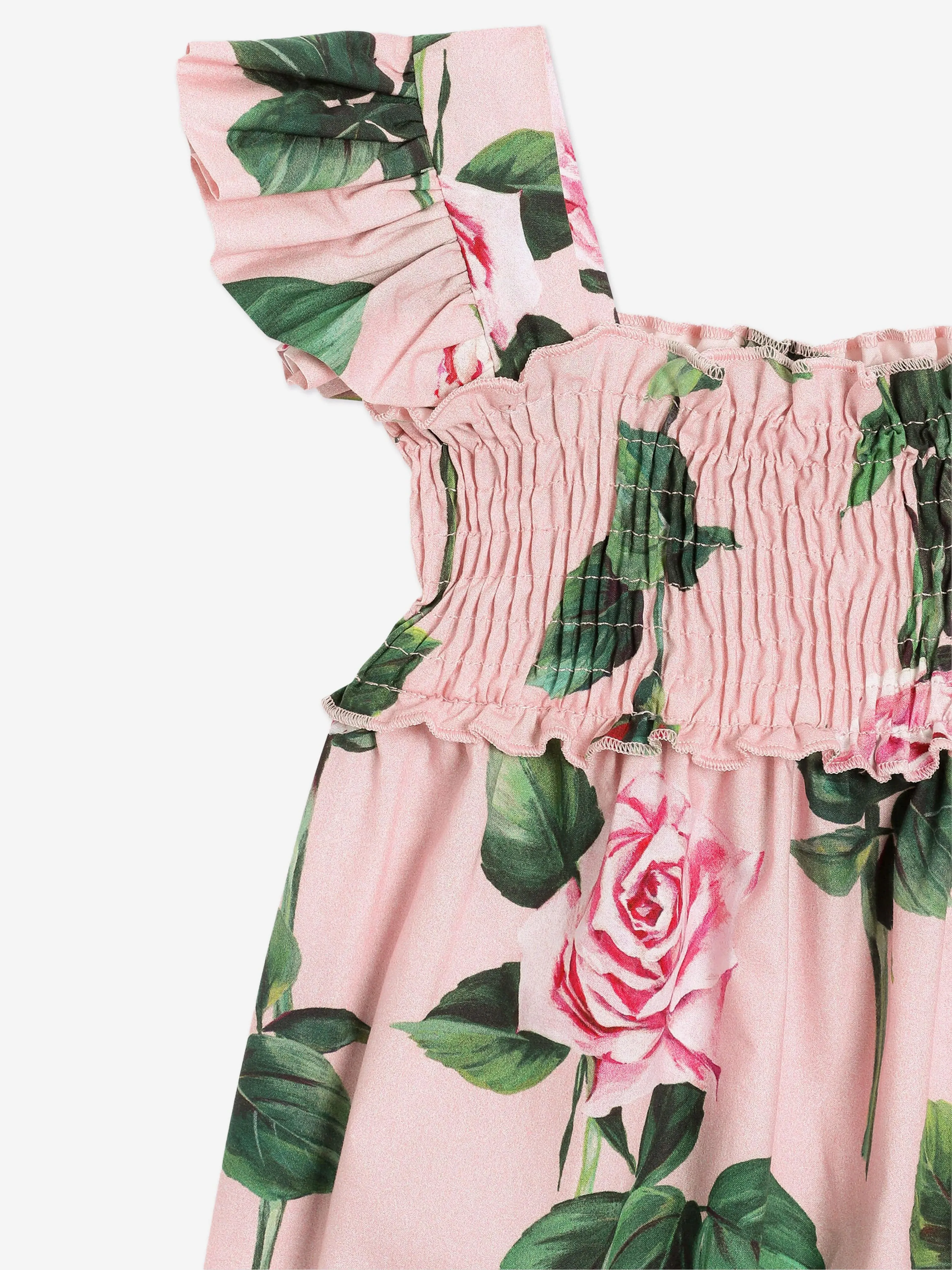 Baby Girls Rose Print Romper in Pink