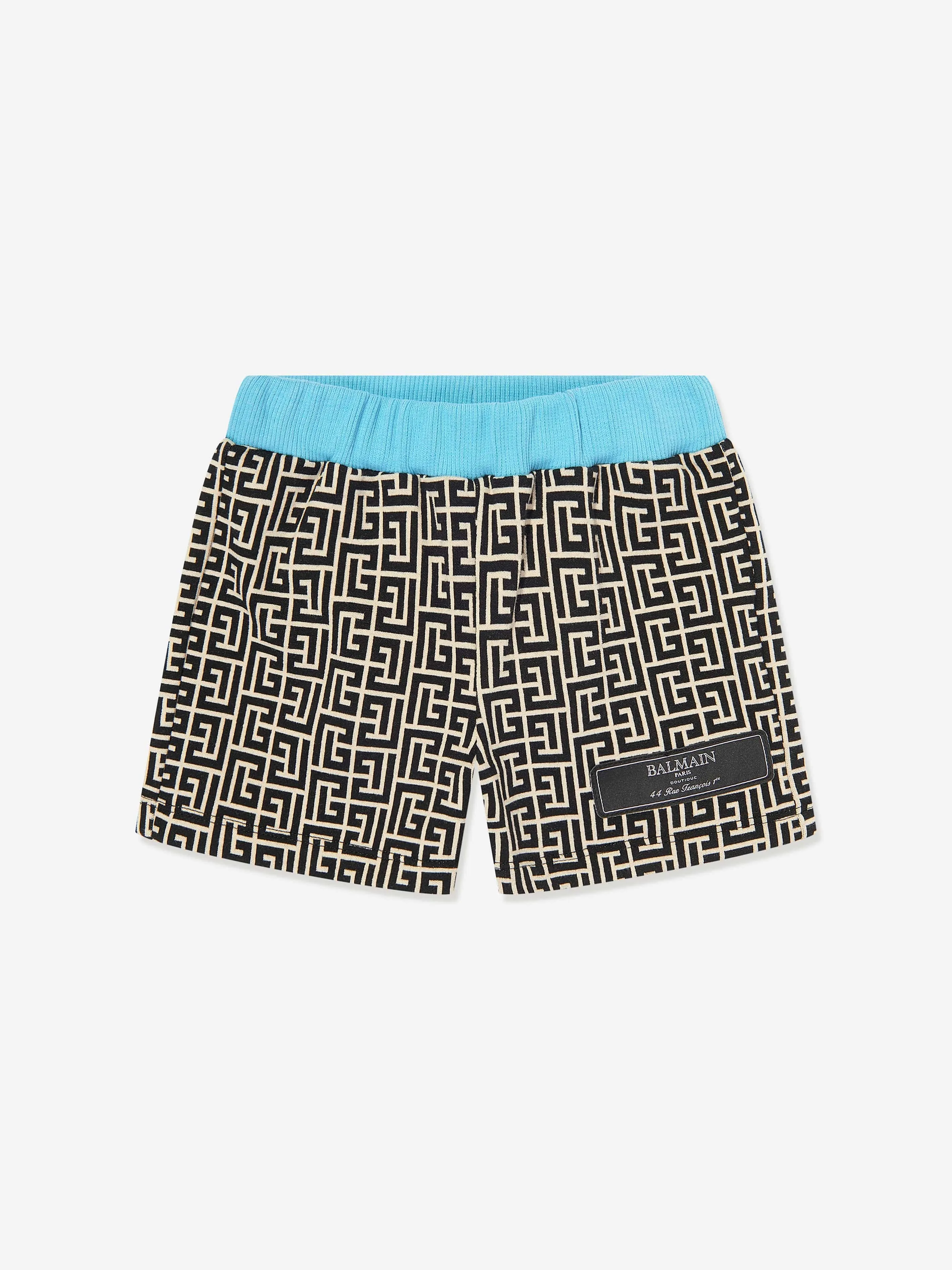Balmain Baby Boys Mongram Shorts in Multicolour