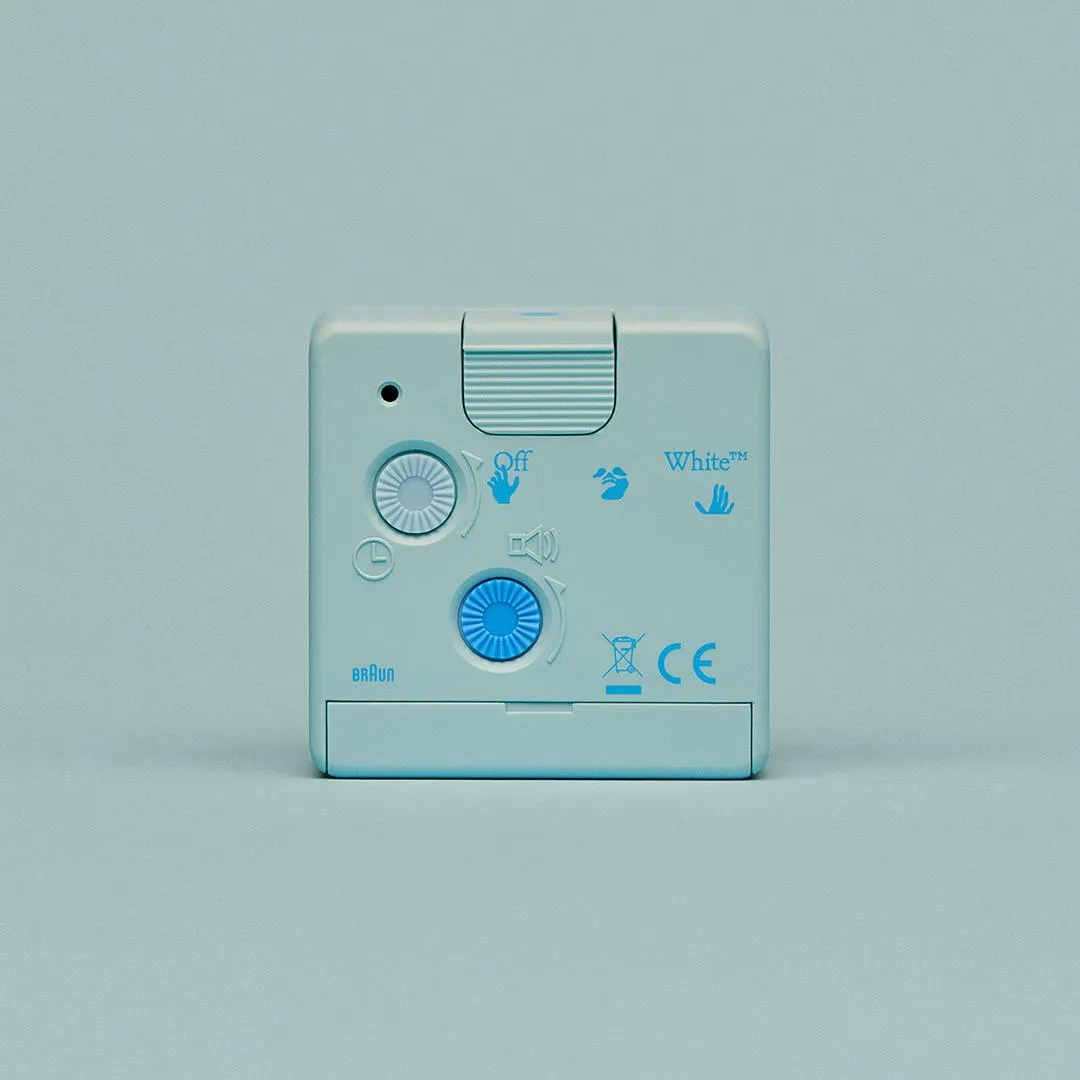 BC02 Off-White™ x Braun limited edition classic travel analogue alarm clock - blue