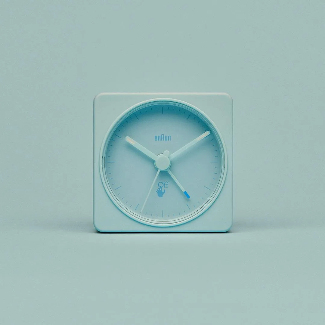 BC02 Off-White™ x Braun limited edition classic travel analogue alarm clock - blue
