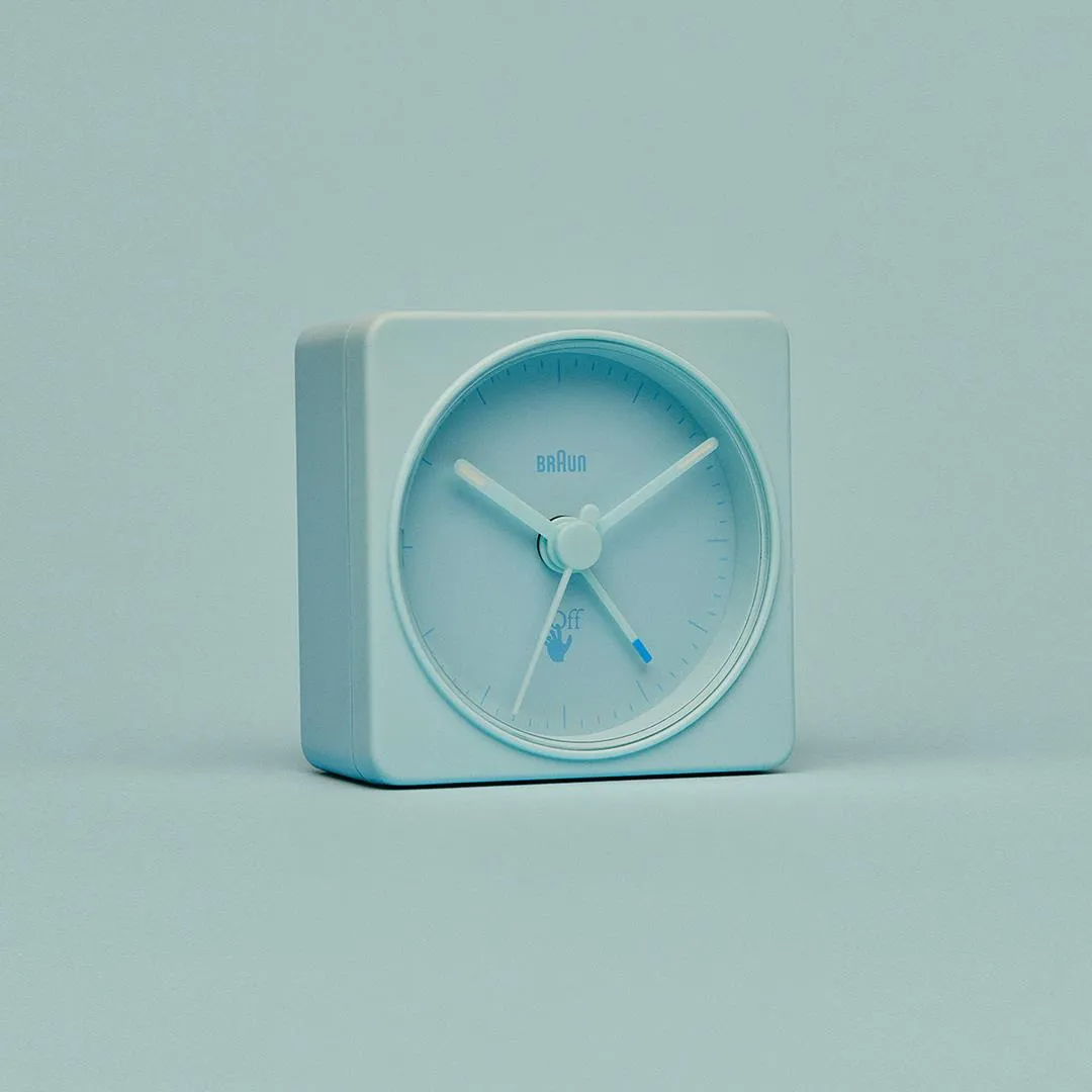 BC02 Off-White™ x Braun limited edition classic travel analogue alarm clock - blue