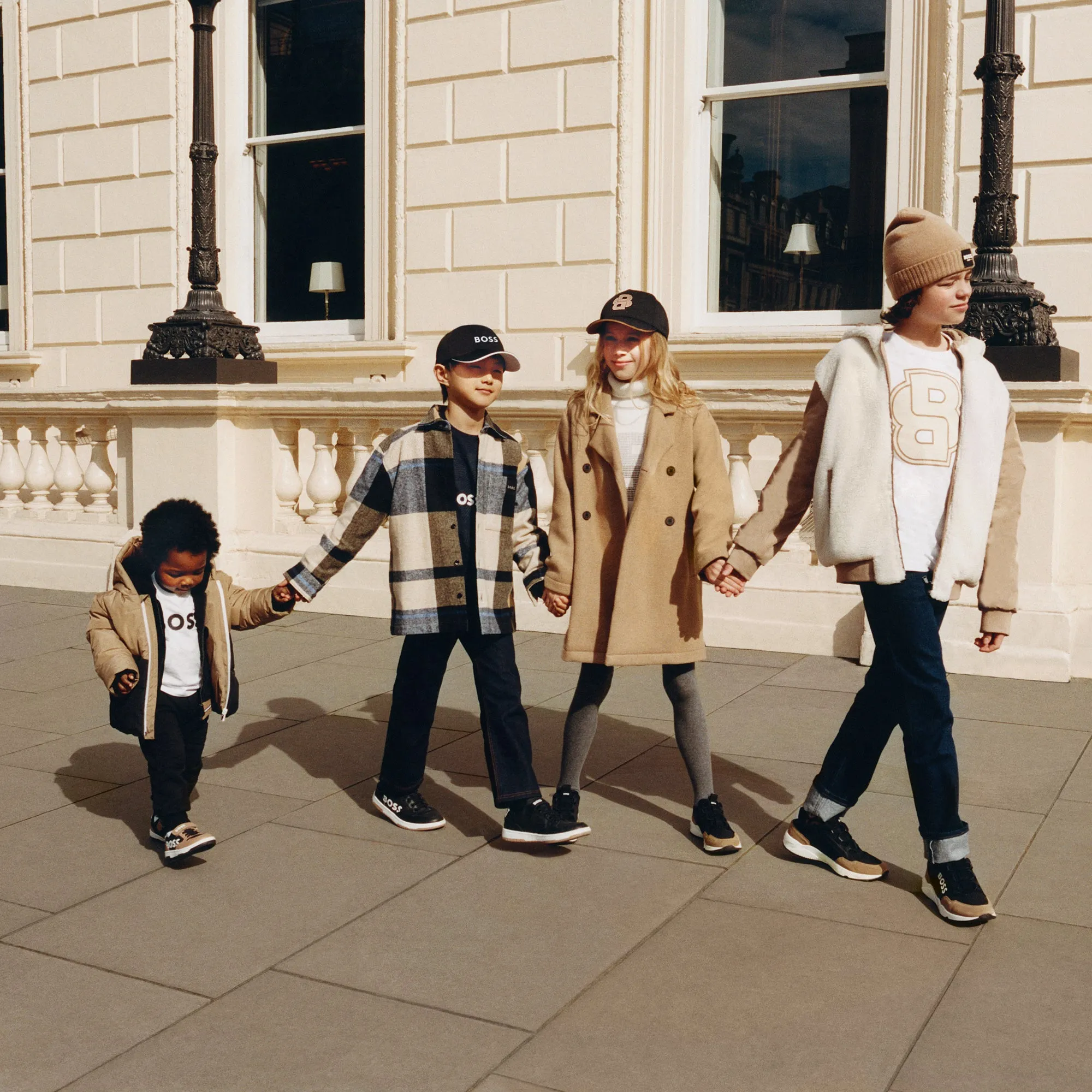 Beige Colorblock Logo Puffer Jacket