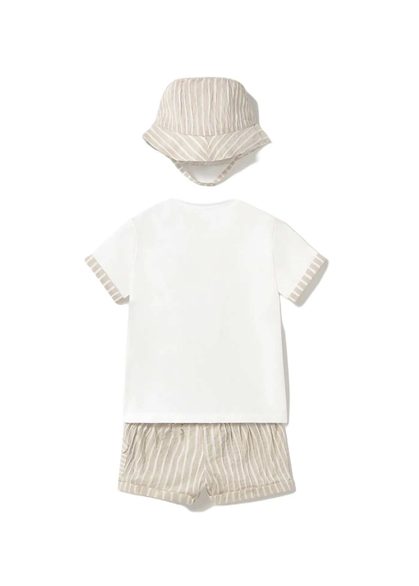 Beige Root 3 Piece Shorts Set