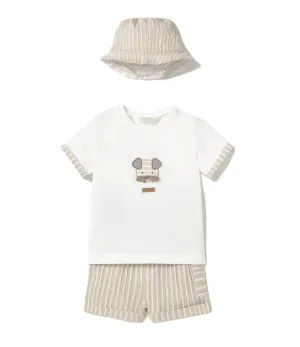 Beige Root 3 Piece Shorts Set