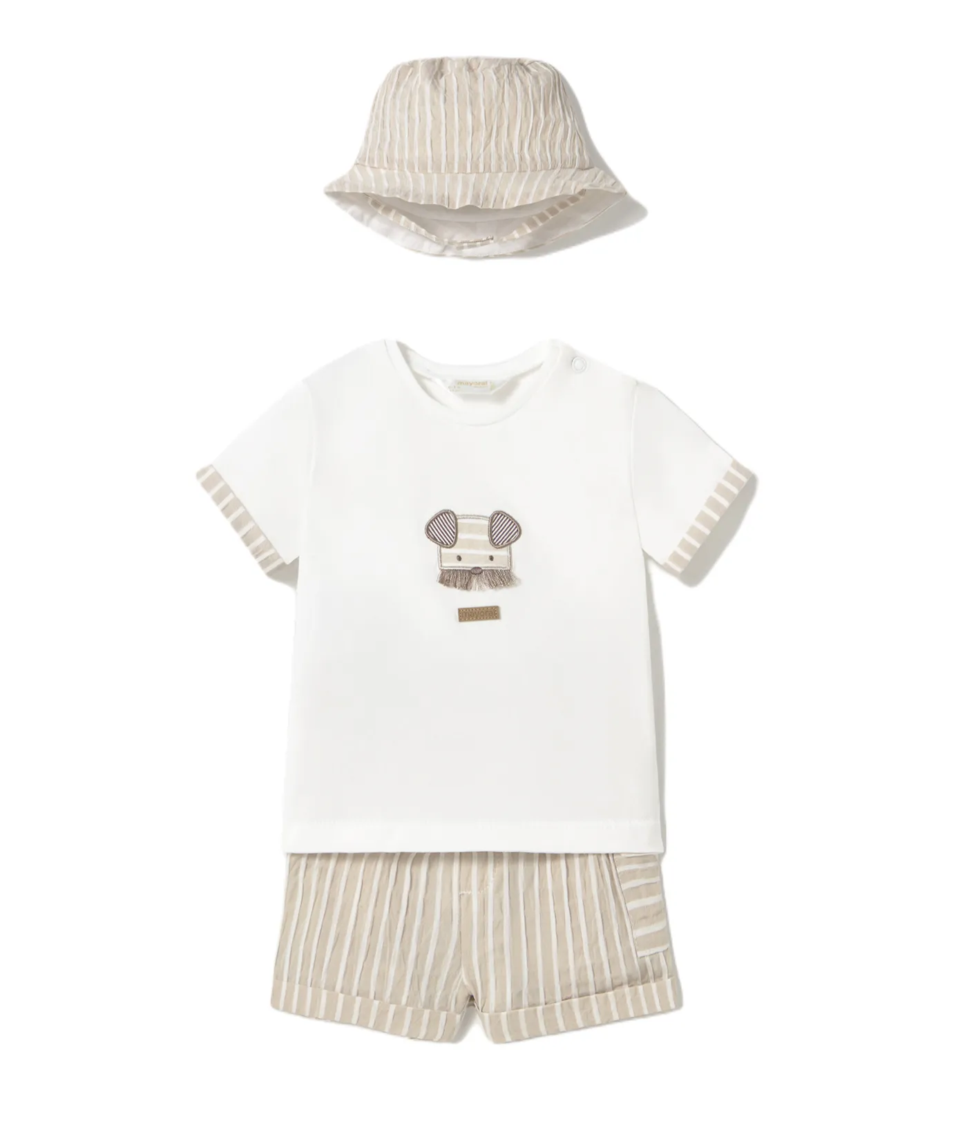 Beige Root 3 Piece Shorts Set