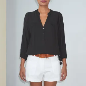BKLN TOP - Crinkled Rayon | Charcoal