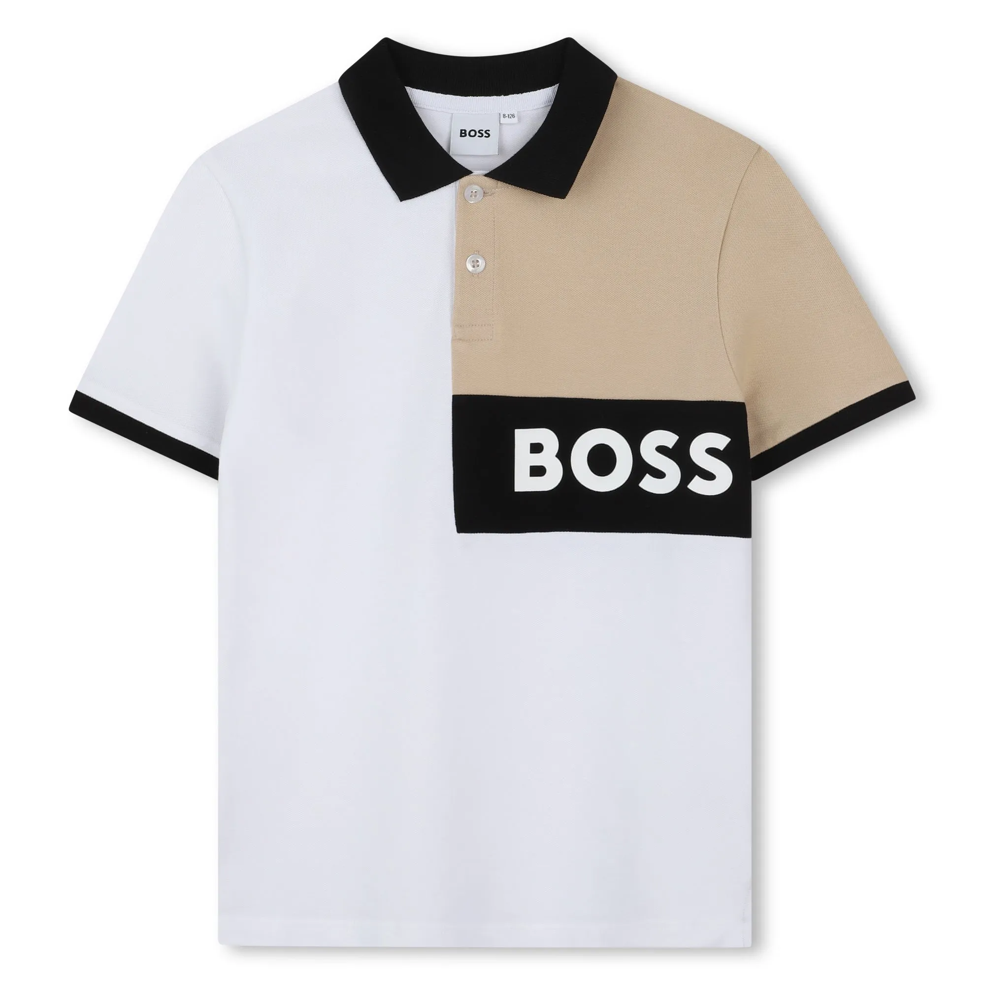 Black Beige Polo Textile Shorts Set