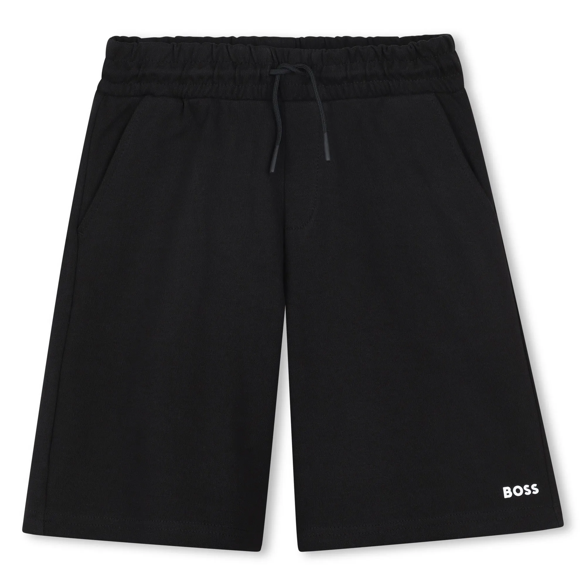 Black Beige Polo Textile Shorts Set