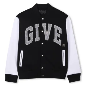 Black Logo Varsity Jacket
