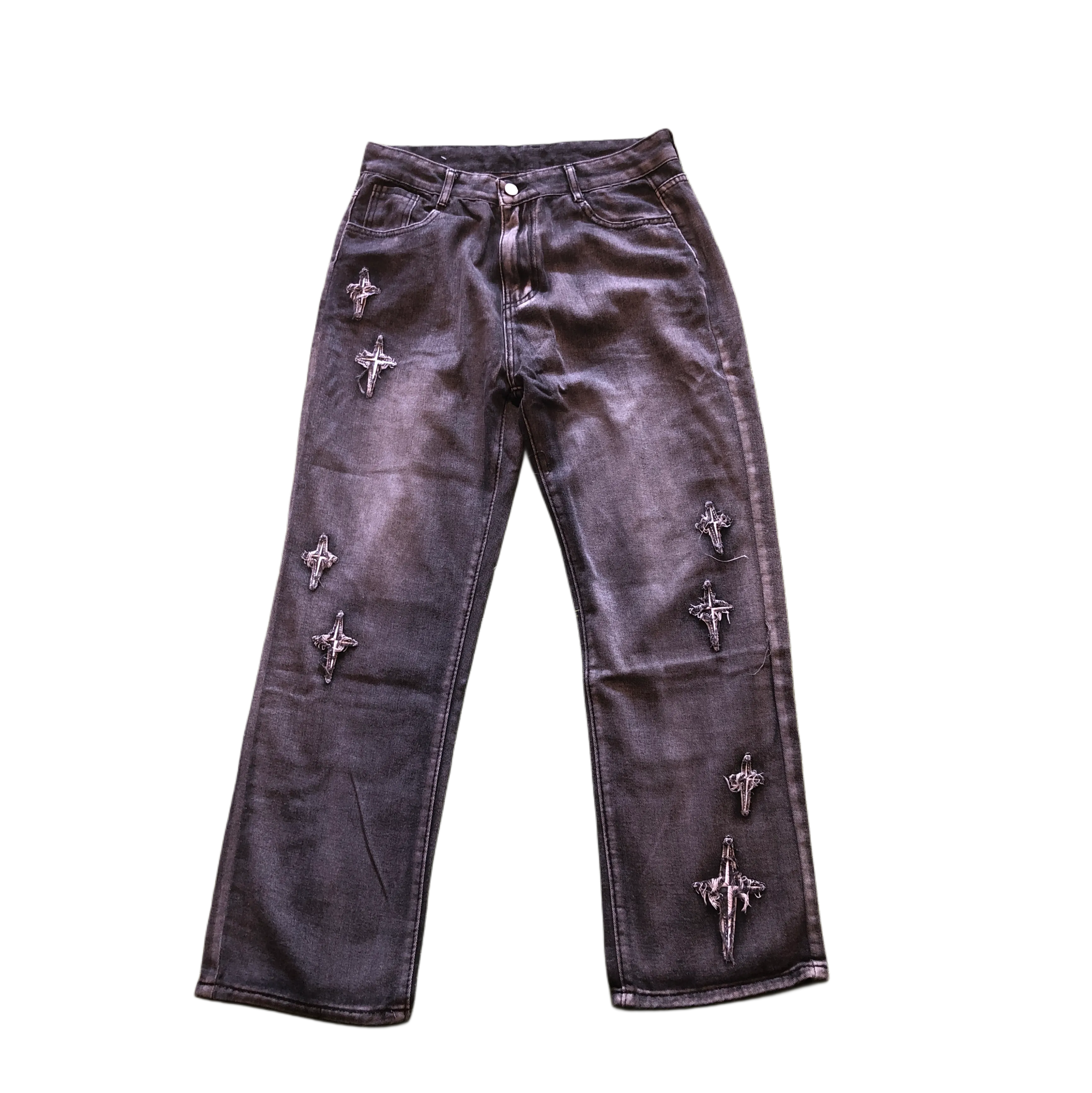 Black Star Distressed Denim