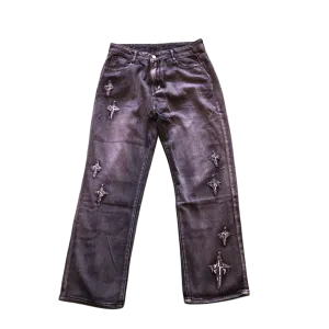 Black Star Distressed Denim
