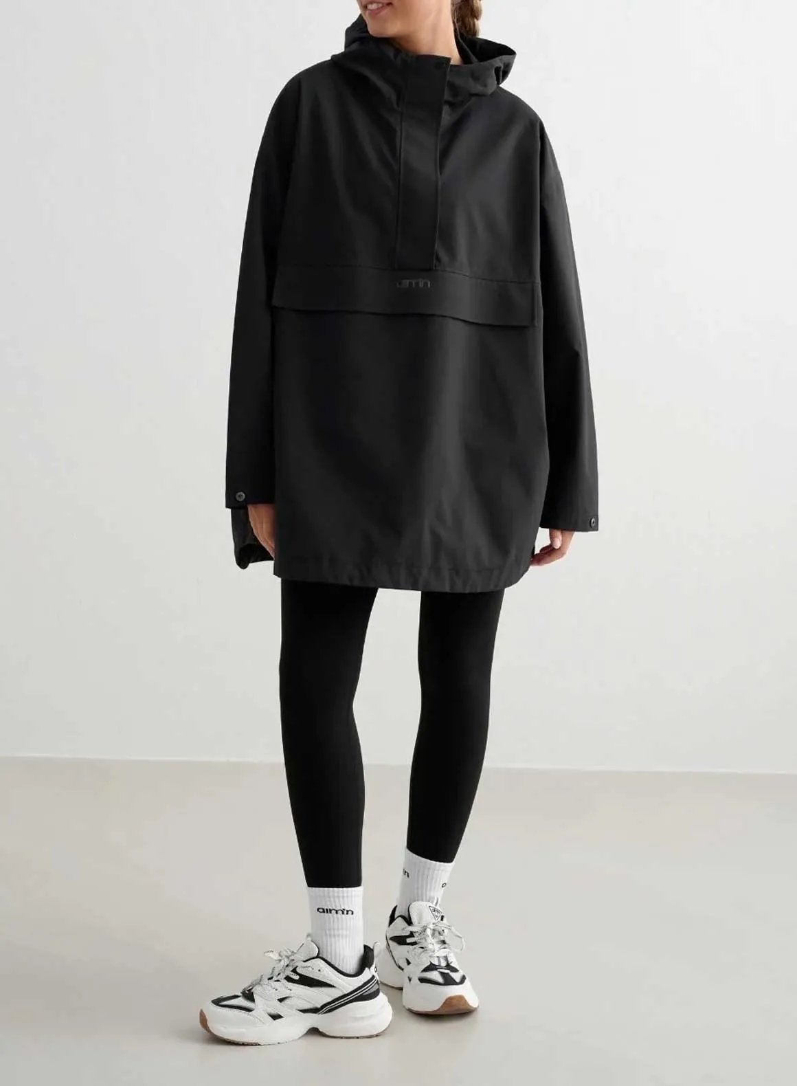 Black Waterproof Oversized Anorak