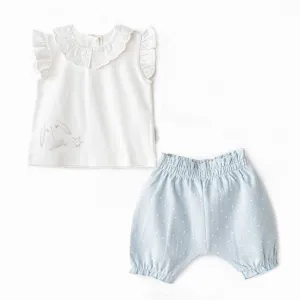 Blue Cuddly Bunny Bear Shorts Set