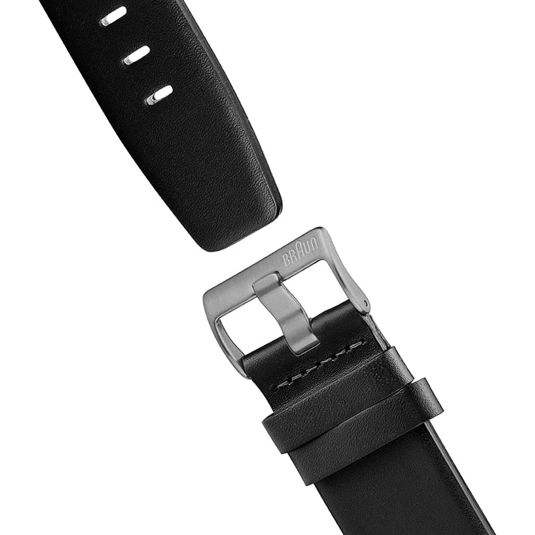 BN0021 Braun gents classic watch - black dial and black leather strap