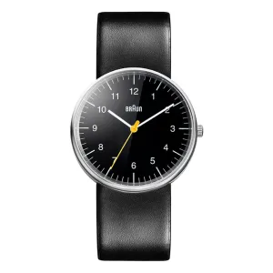 BN0021 Braun gents classic watch - black dial and black leather strap