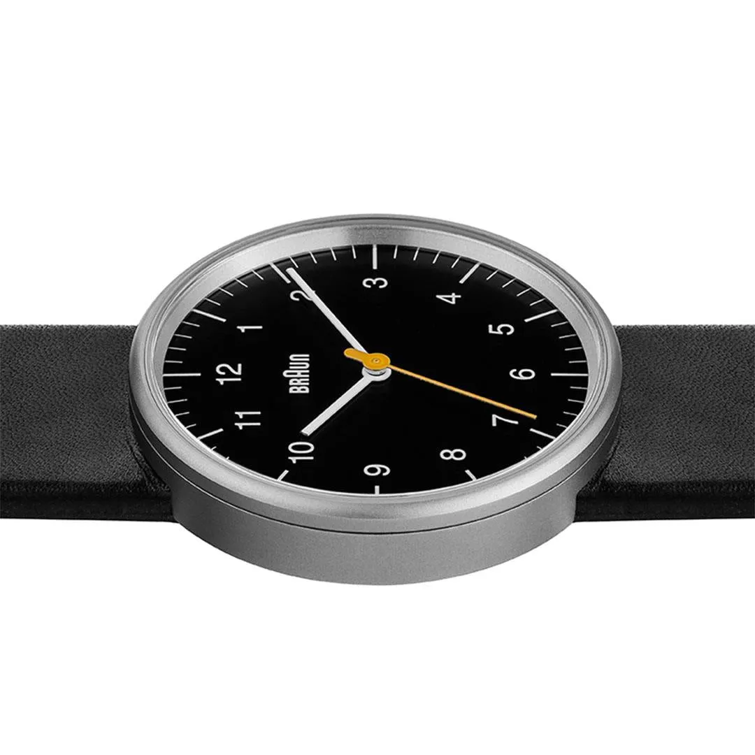 BN0021 Braun gents classic watch - black dial and black leather strap