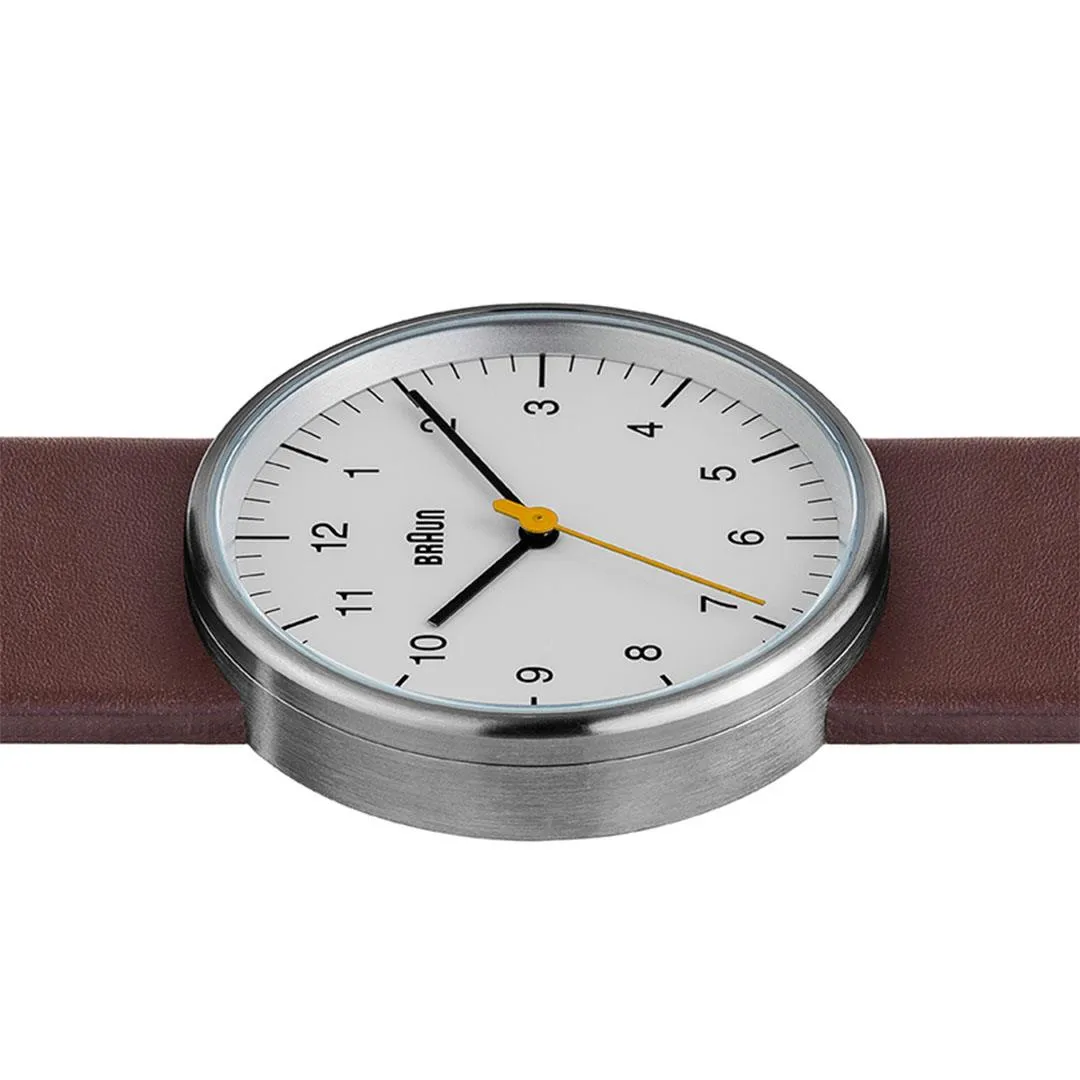 BN0021 Braun gents classic watch - white dial and brown leather strap