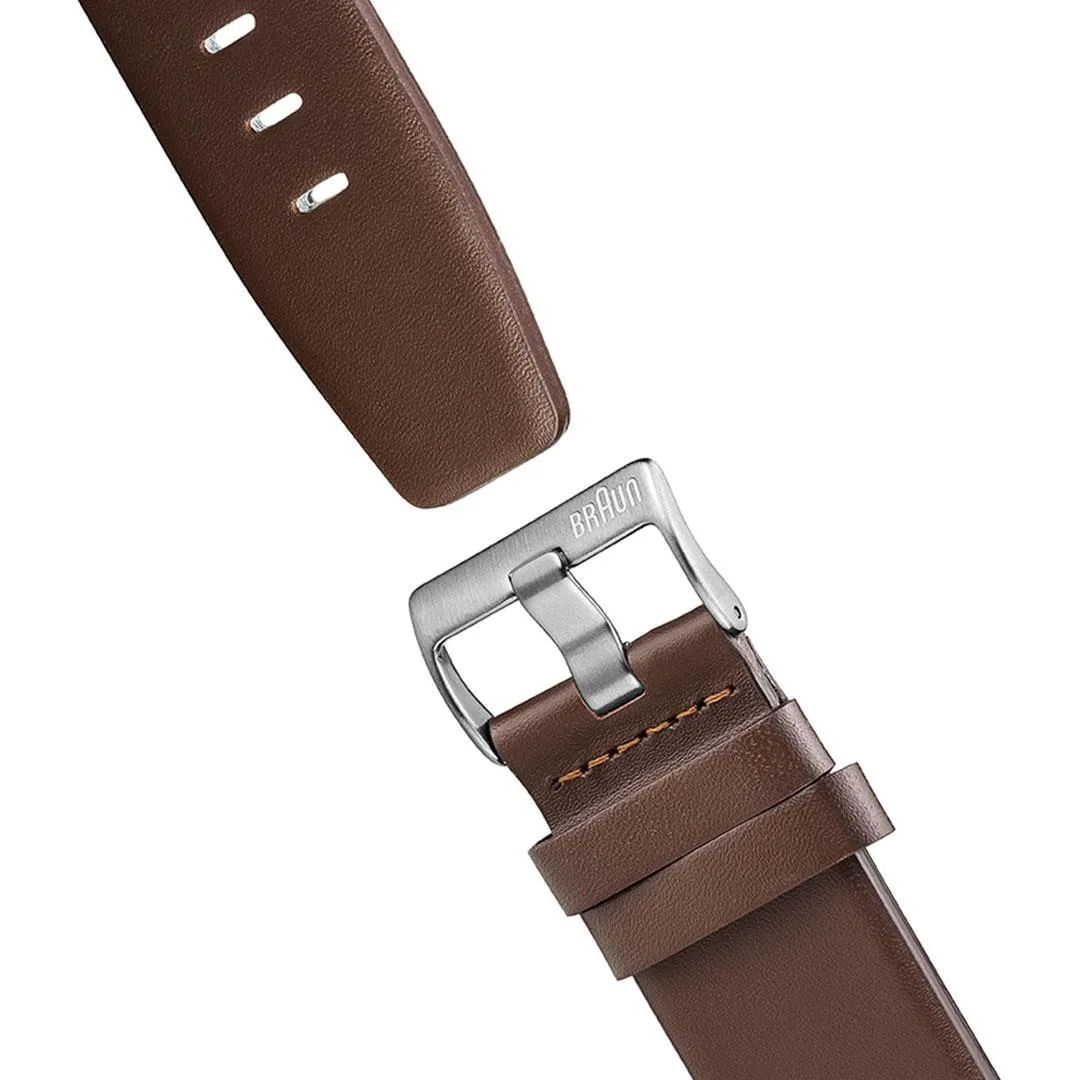 BN0021 Braun gents classic watch - white dial and brown leather strap