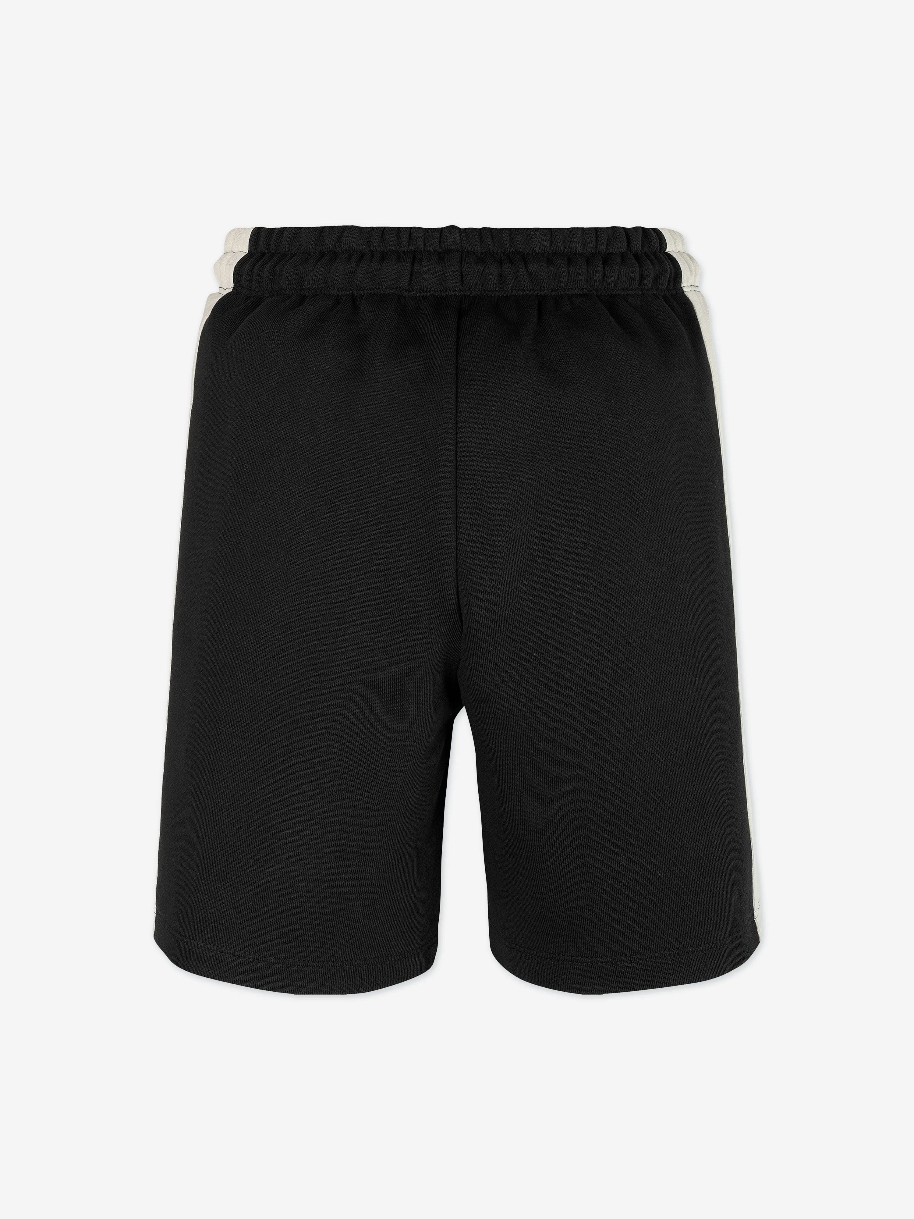Boys Colourblock Relaxed Shorts in Black