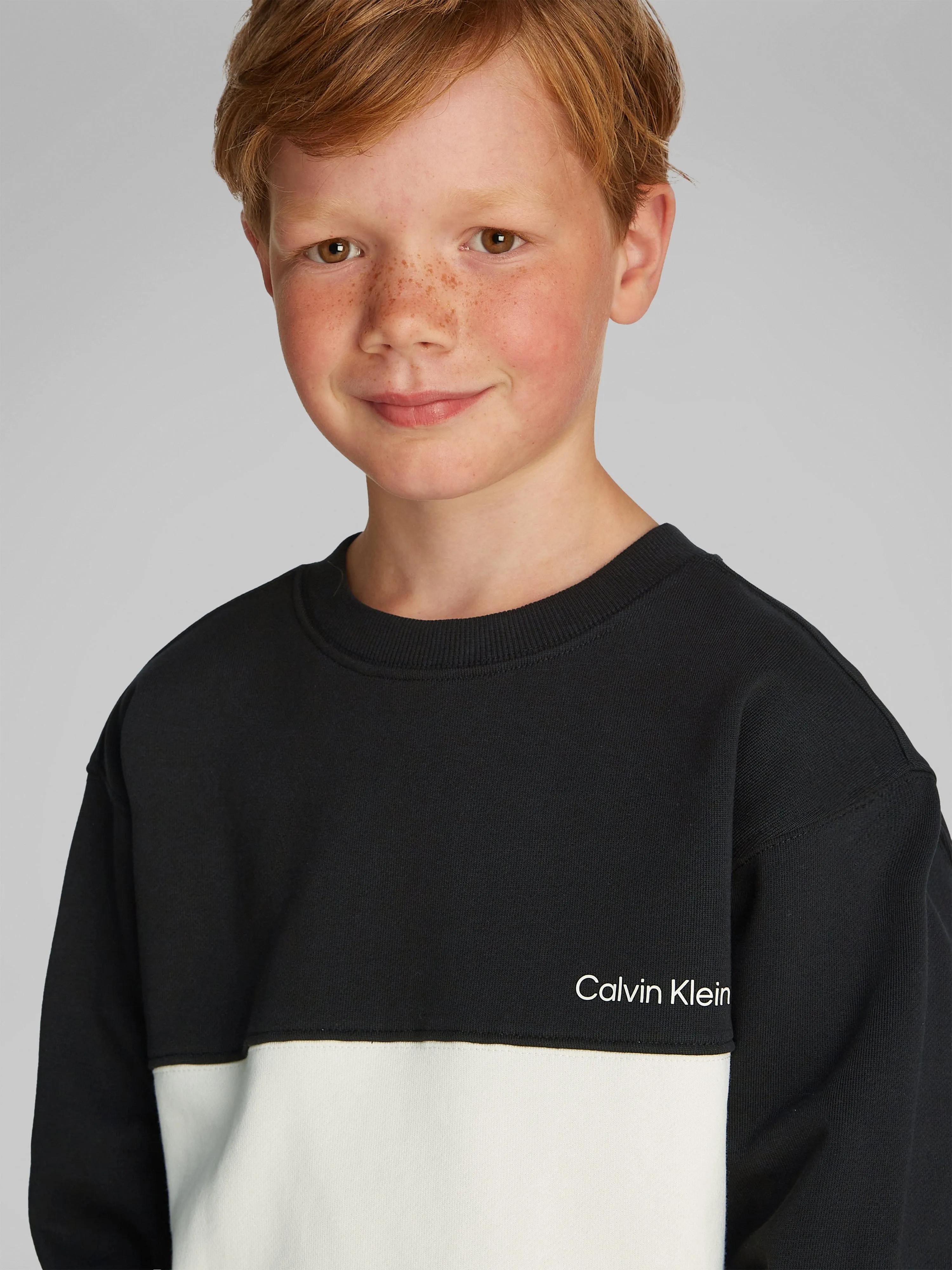 Boys Colourblock Sweatshirt in Black