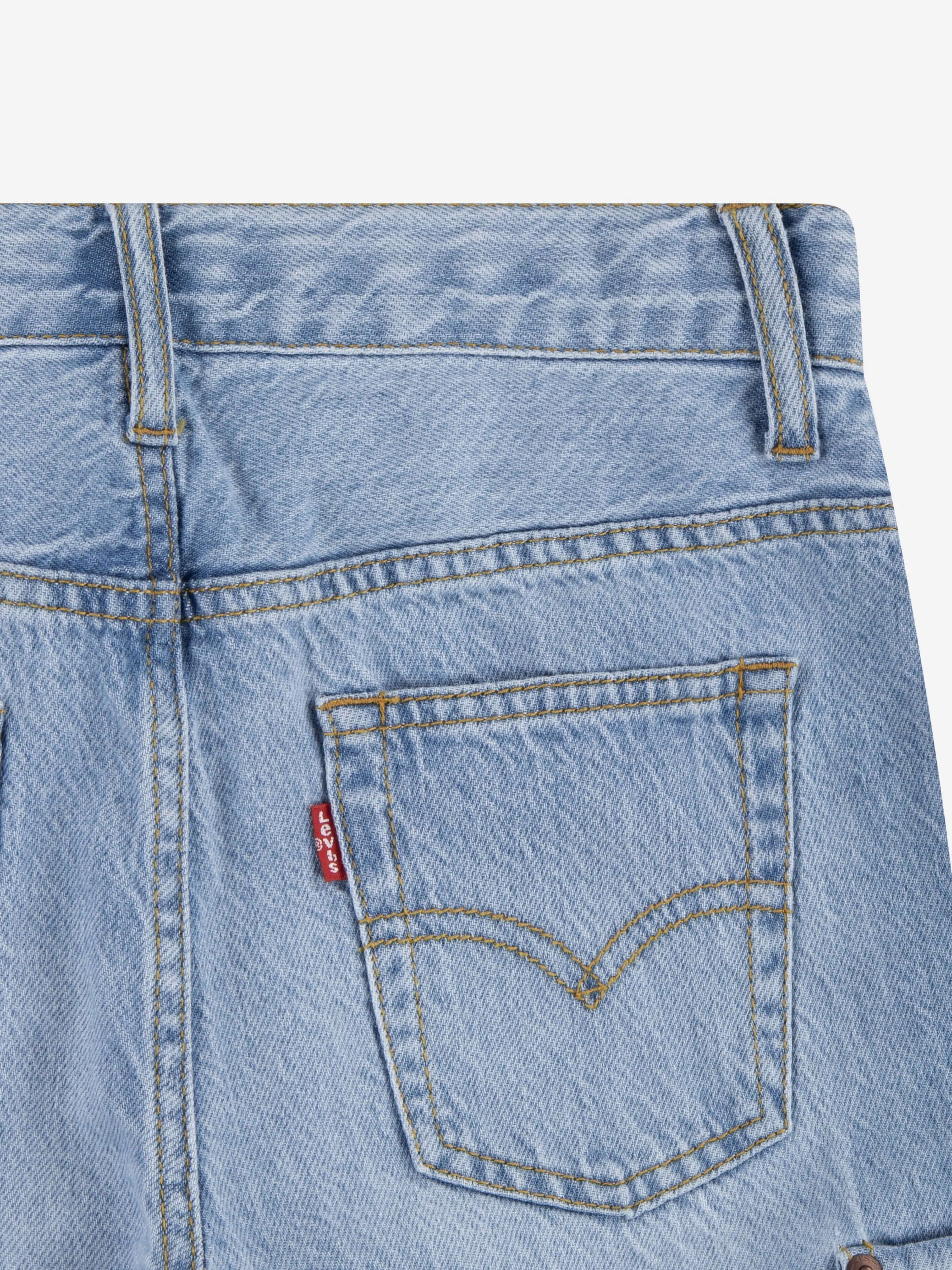 Boys Denim Cargo Shorts in Blue