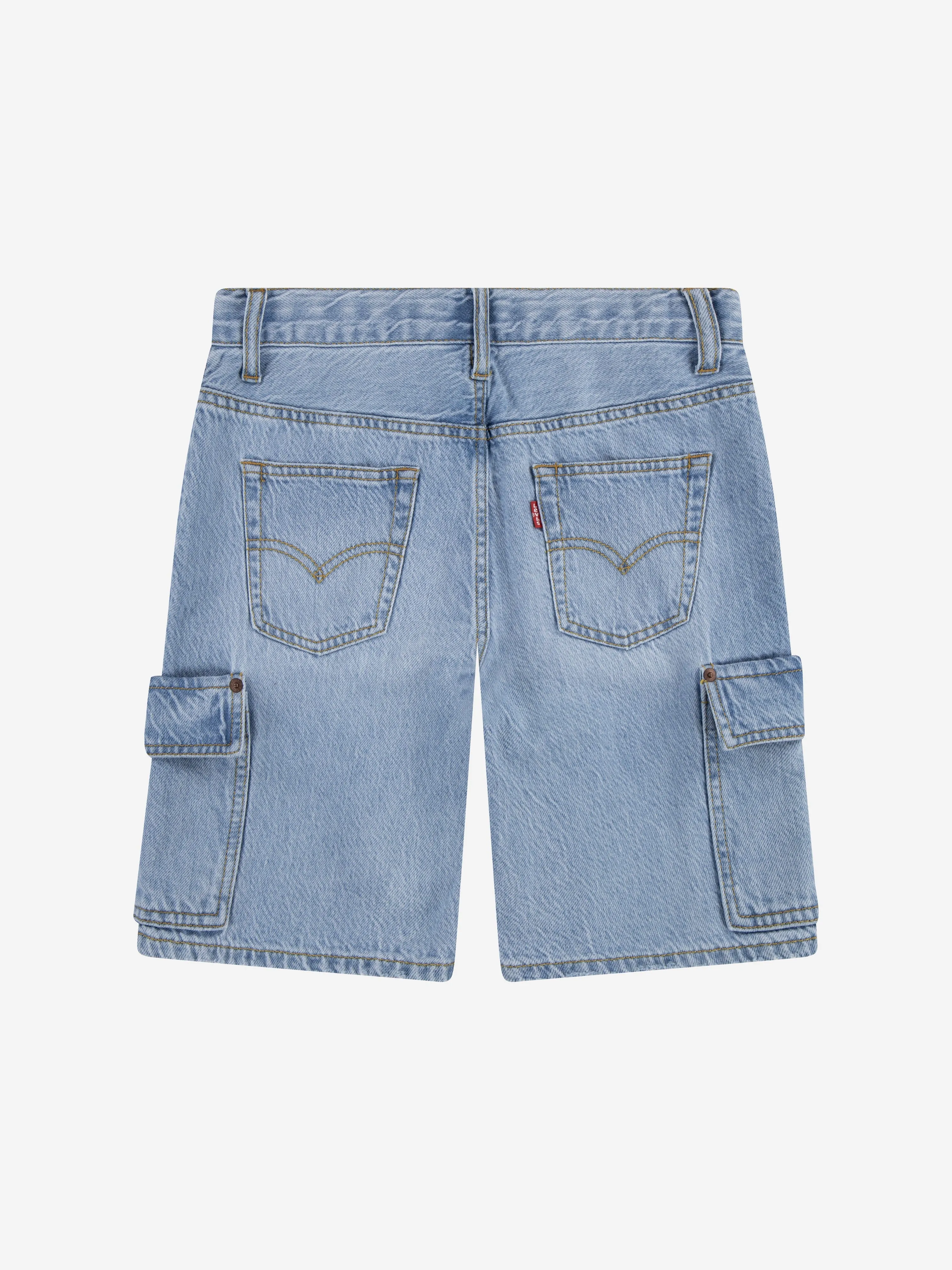 Boys Denim Cargo Shorts in Blue