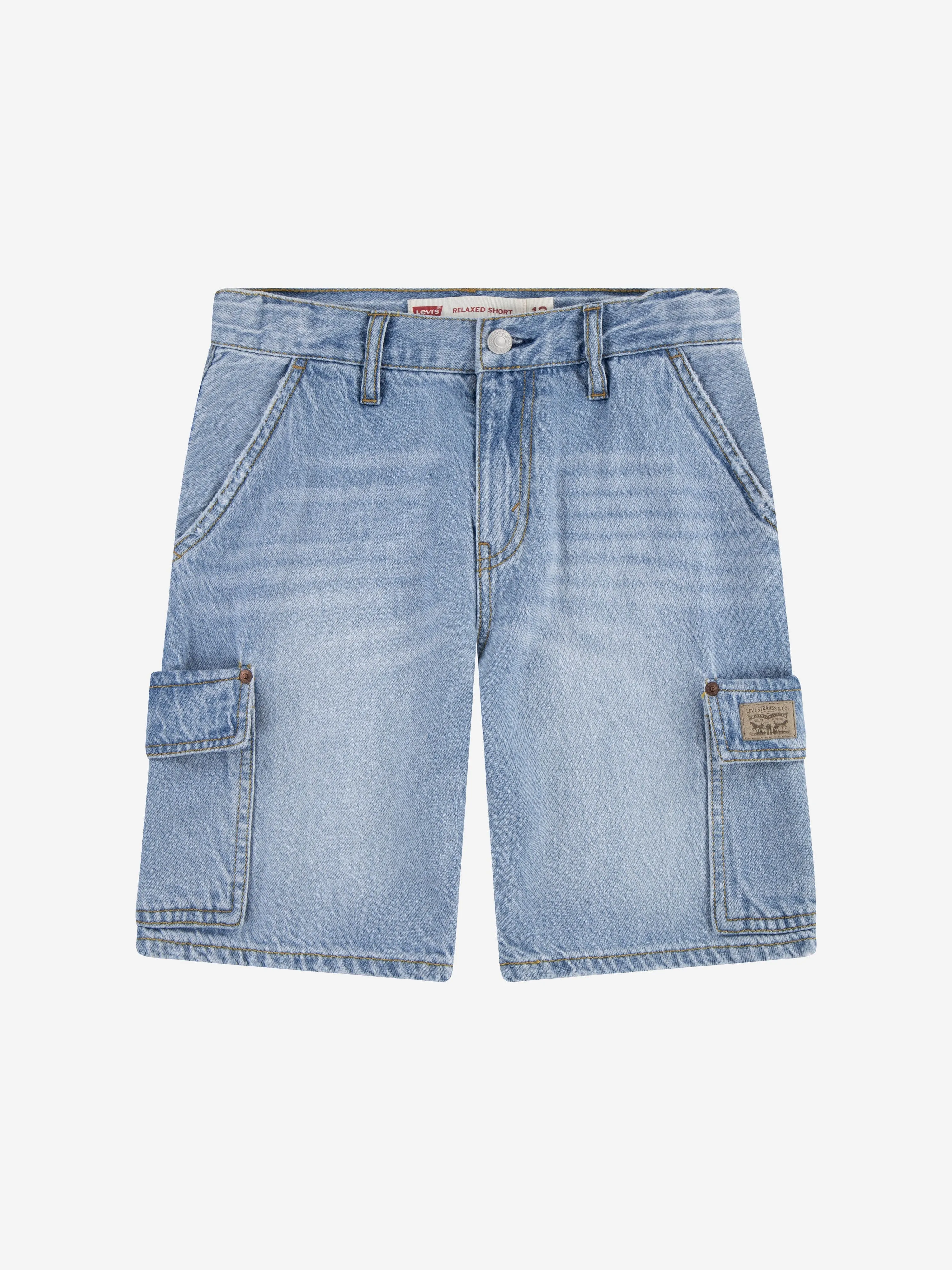 Boys Denim Cargo Shorts in Blue