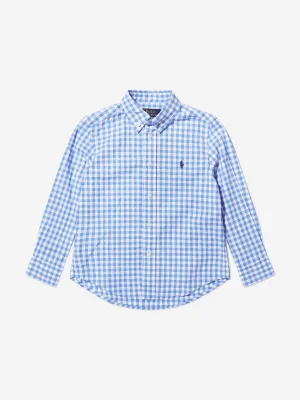 Boys Gingham Shirt in Blue