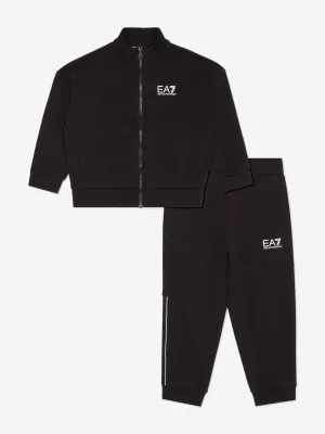 Boys Logo Tracksuit in Black