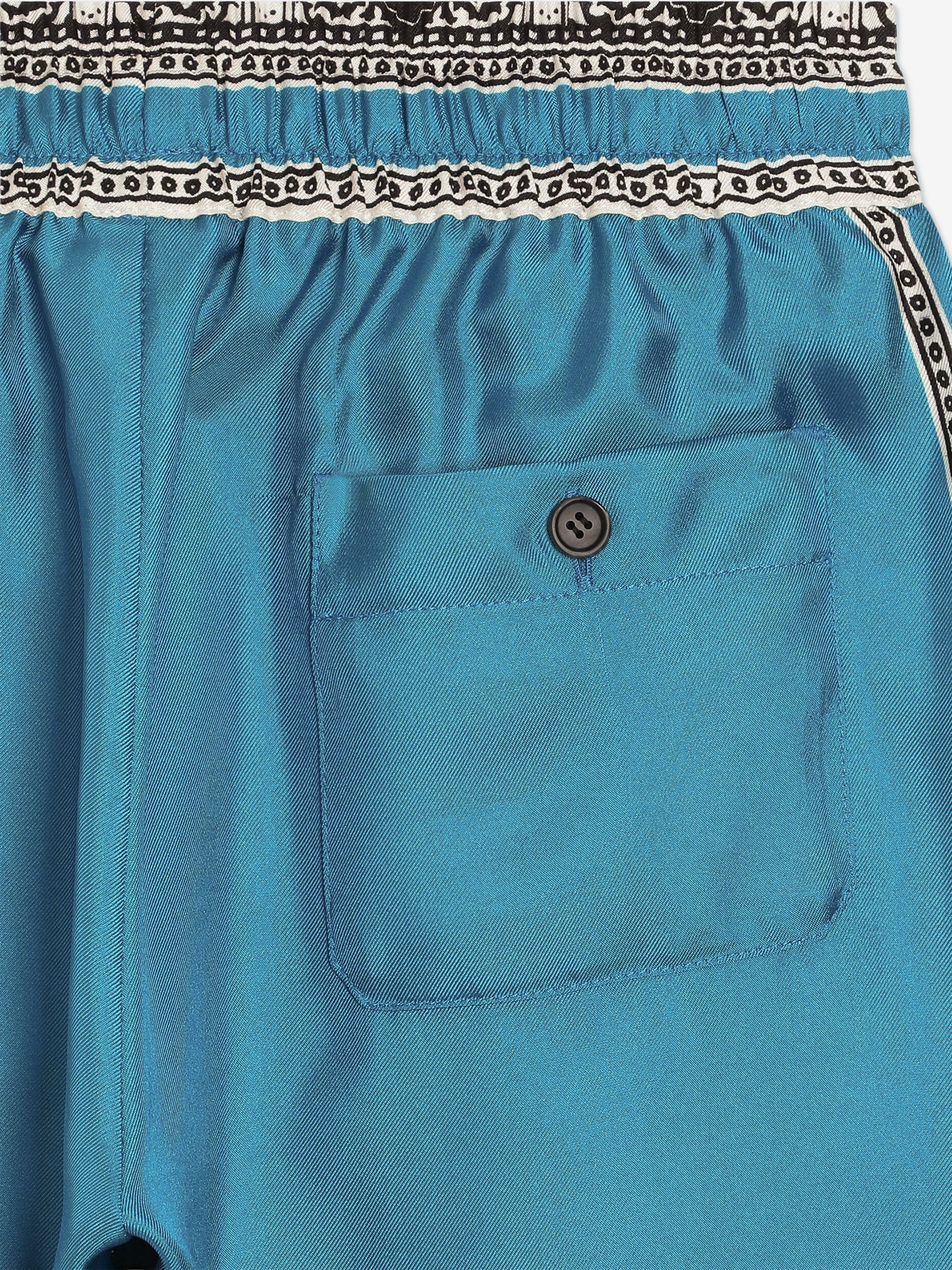 Boys Silk Bandana Print Shorts in Blue