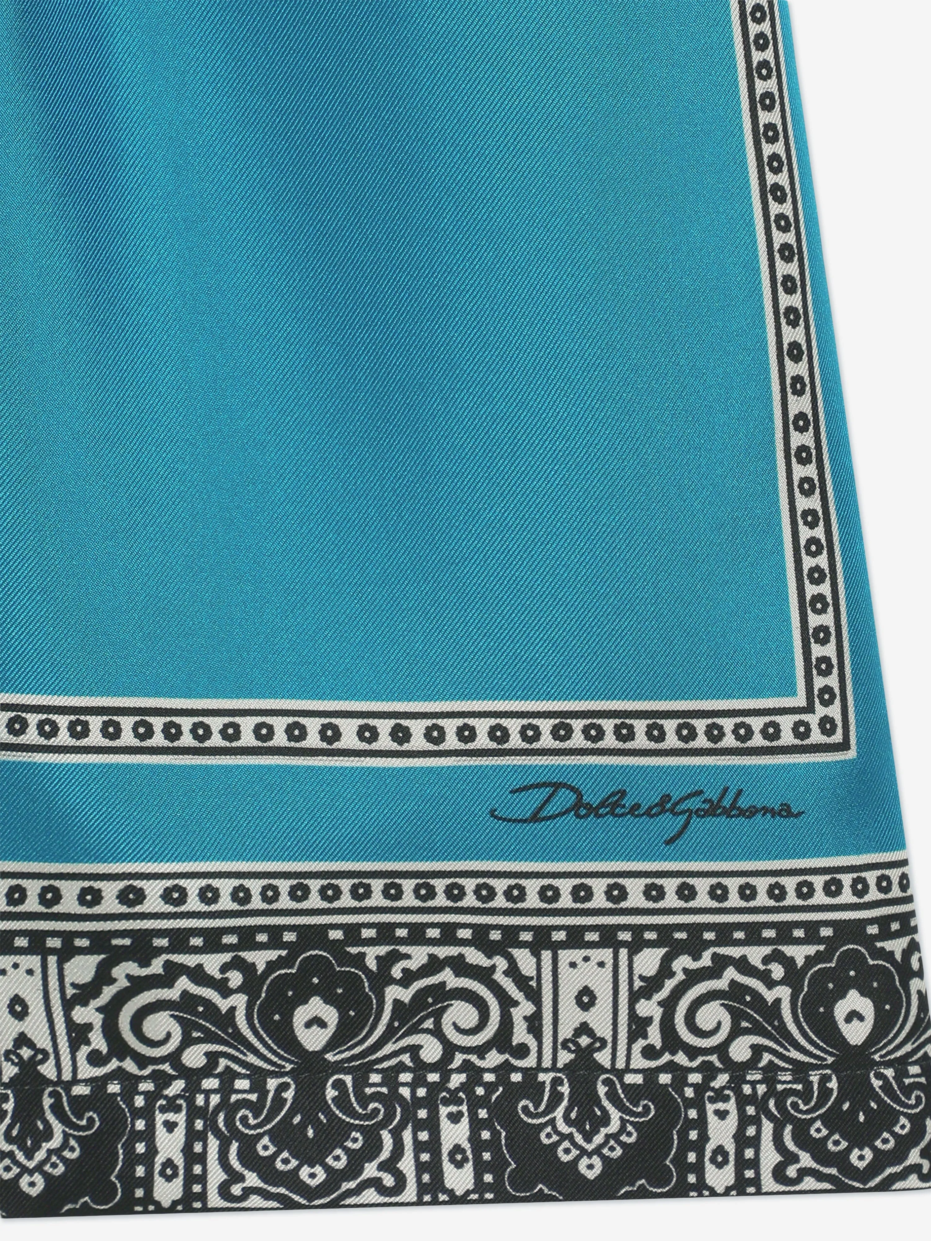 Boys Silk Bandana Print Shorts in Blue