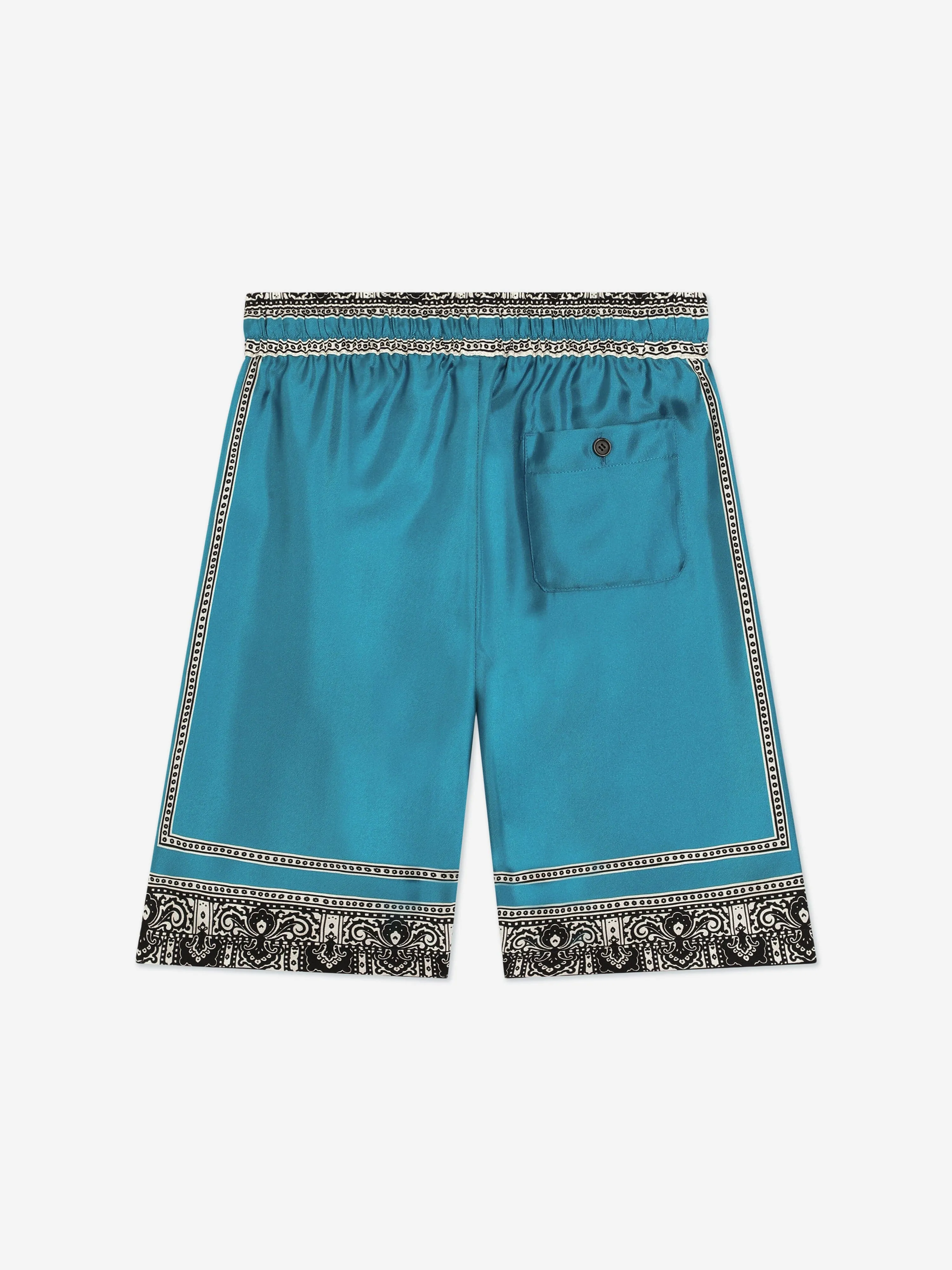 Boys Silk Bandana Print Shorts in Blue