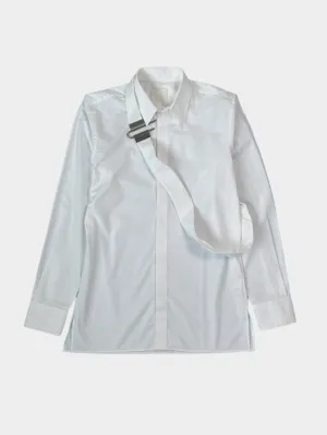 Camicia Bianca Con Fibbia Asimmetrica In Metallo