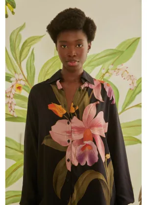 Camisa Manga Longa Orquidea