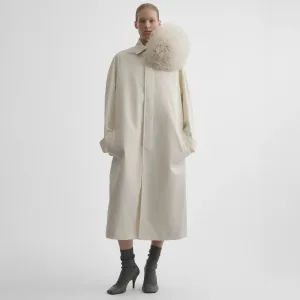 COMFY CAR COAT | white blonde technical twill