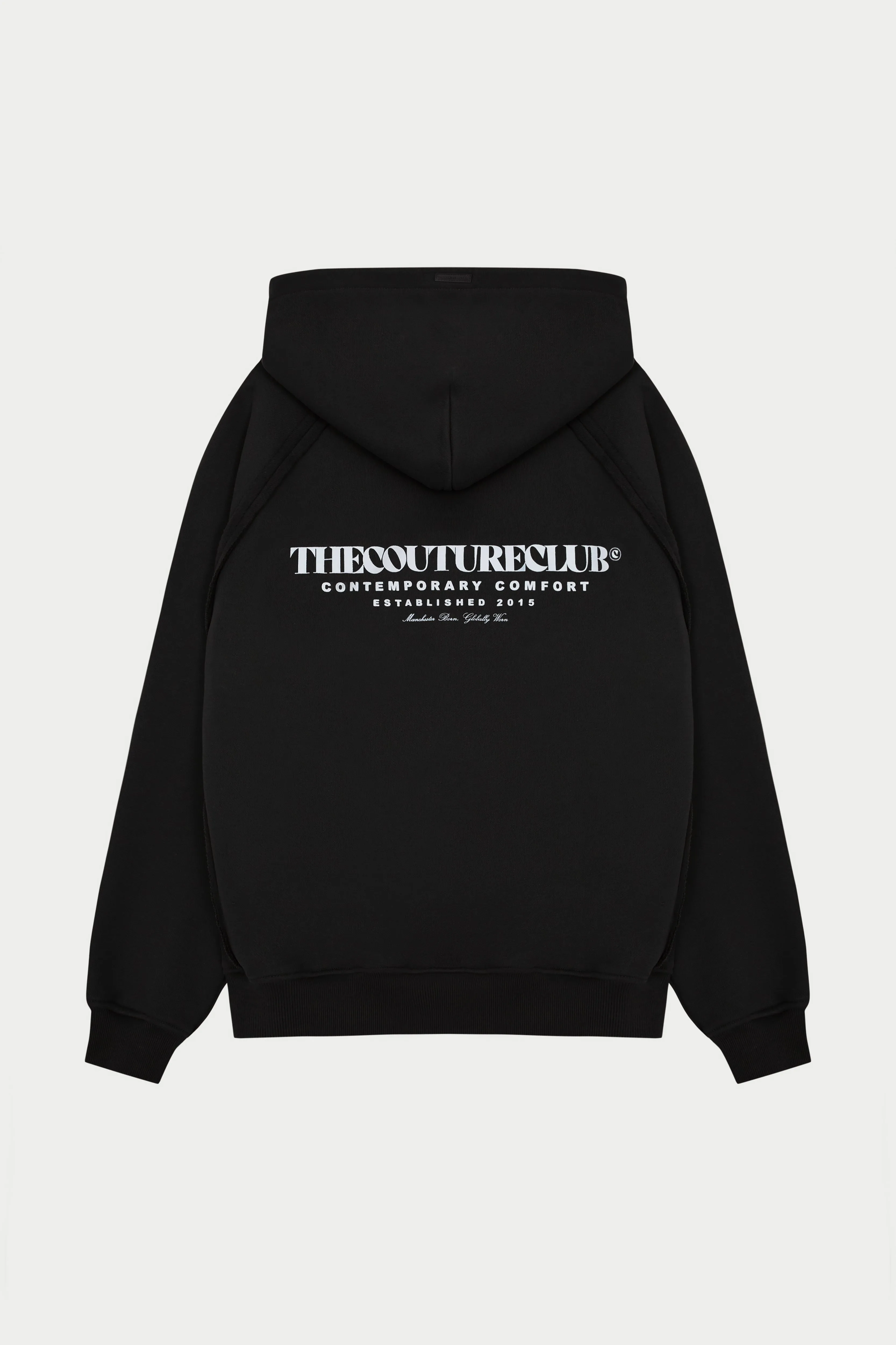 COPYRIGHT QUARTER ZIP HOODIE  - BLACK