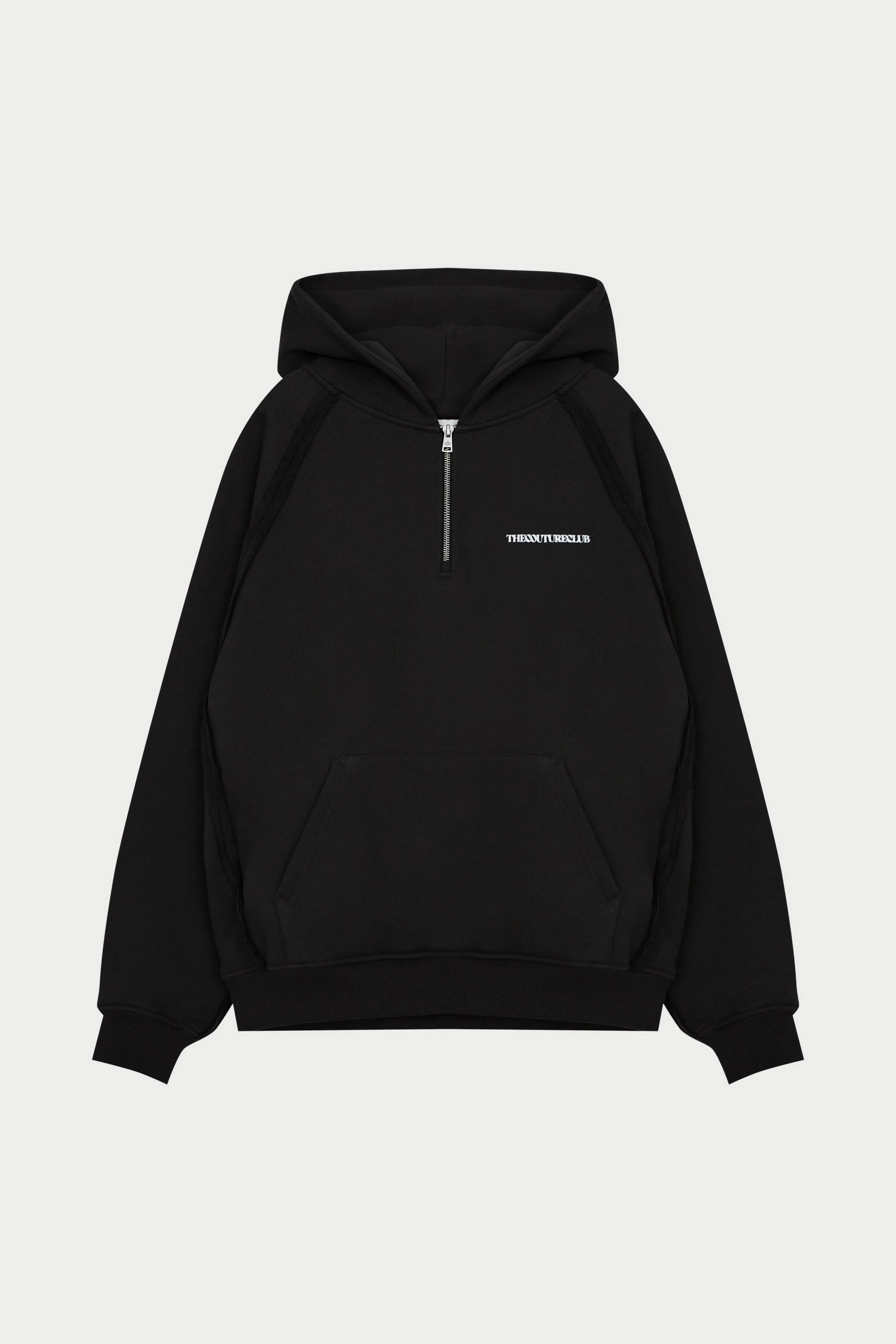 COPYRIGHT QUARTER ZIP HOODIE  - BLACK