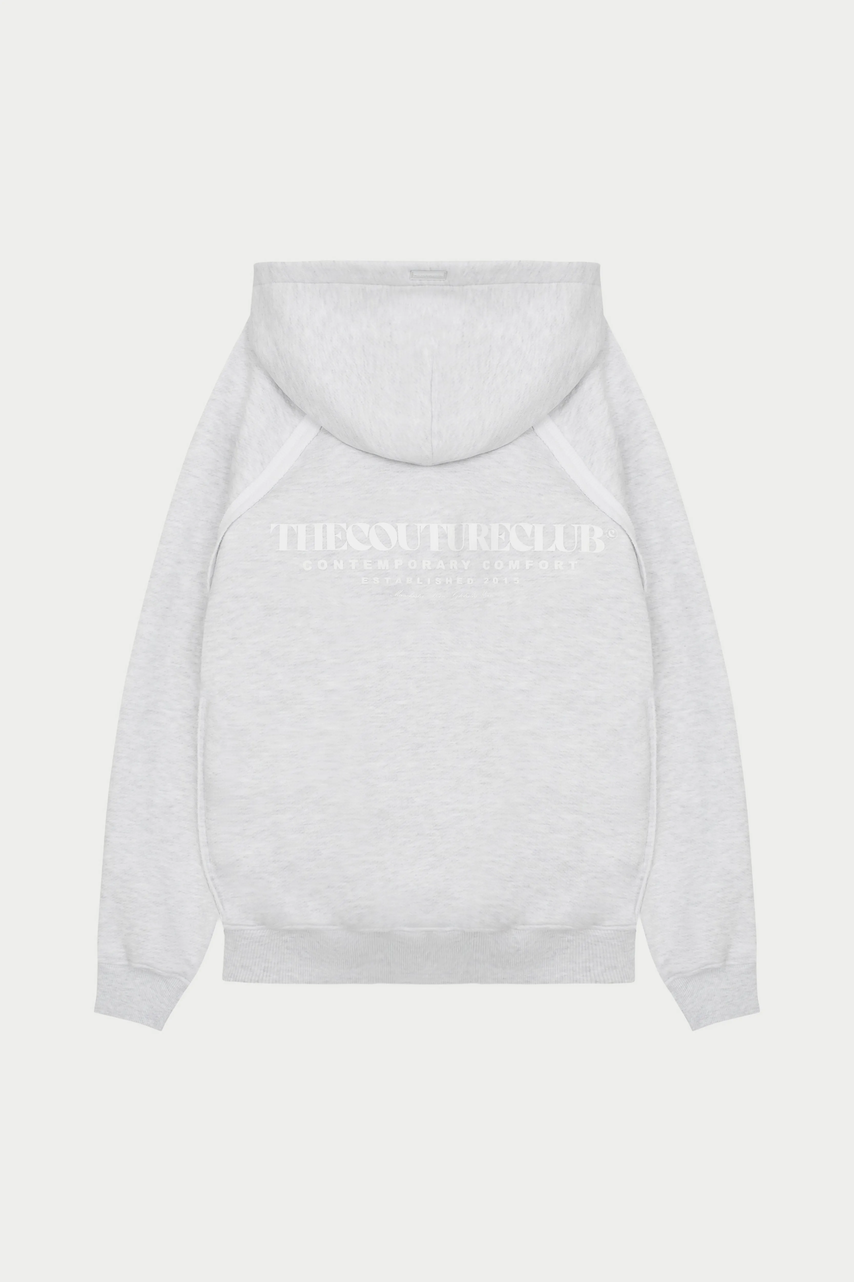 COPYRIGHT QUARTER ZIP HOODIE - GREY MARL