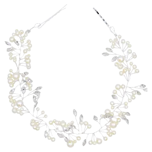 Crystal Accent Pearl Hair Vine