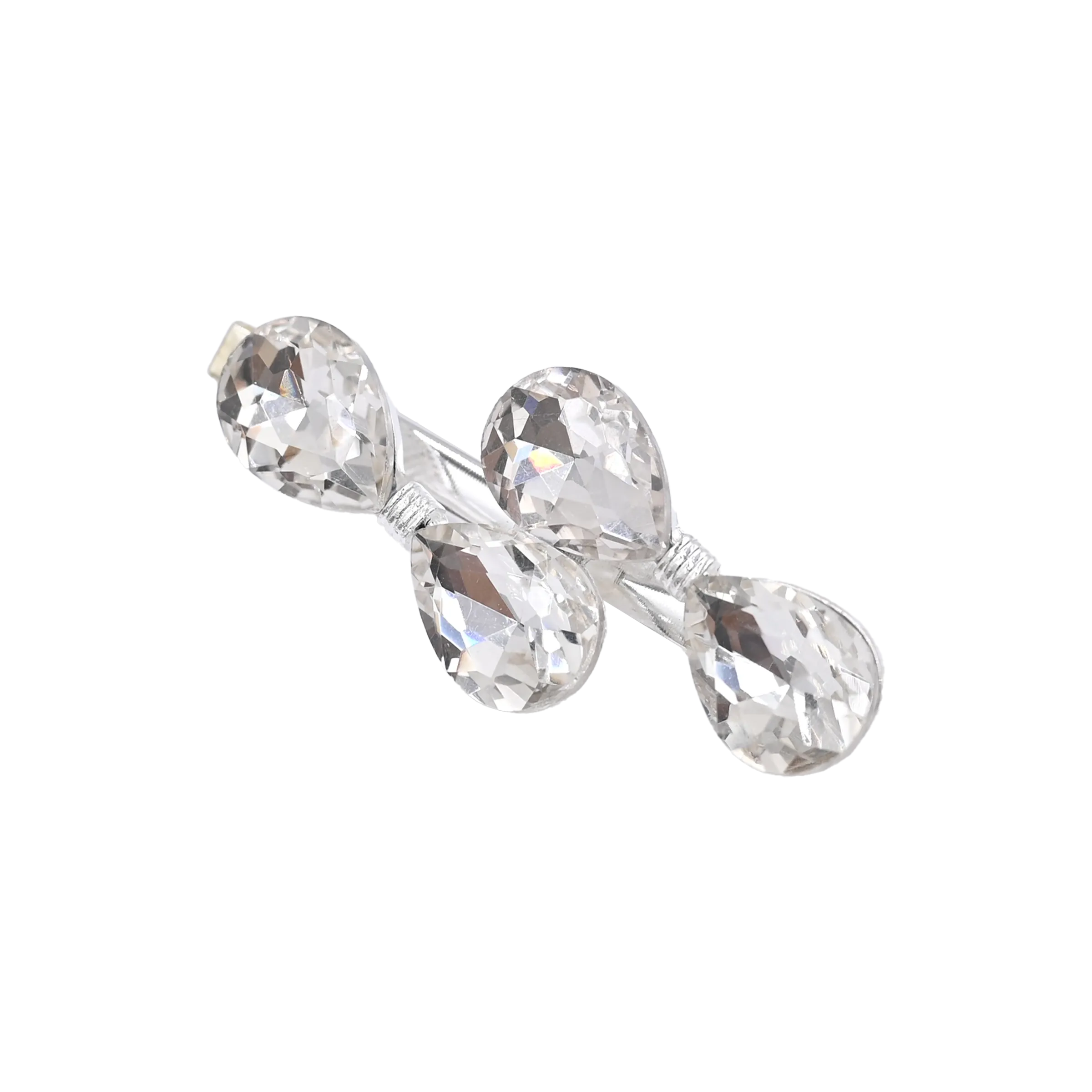 Crystal Droplet & Flower Hairclip Set