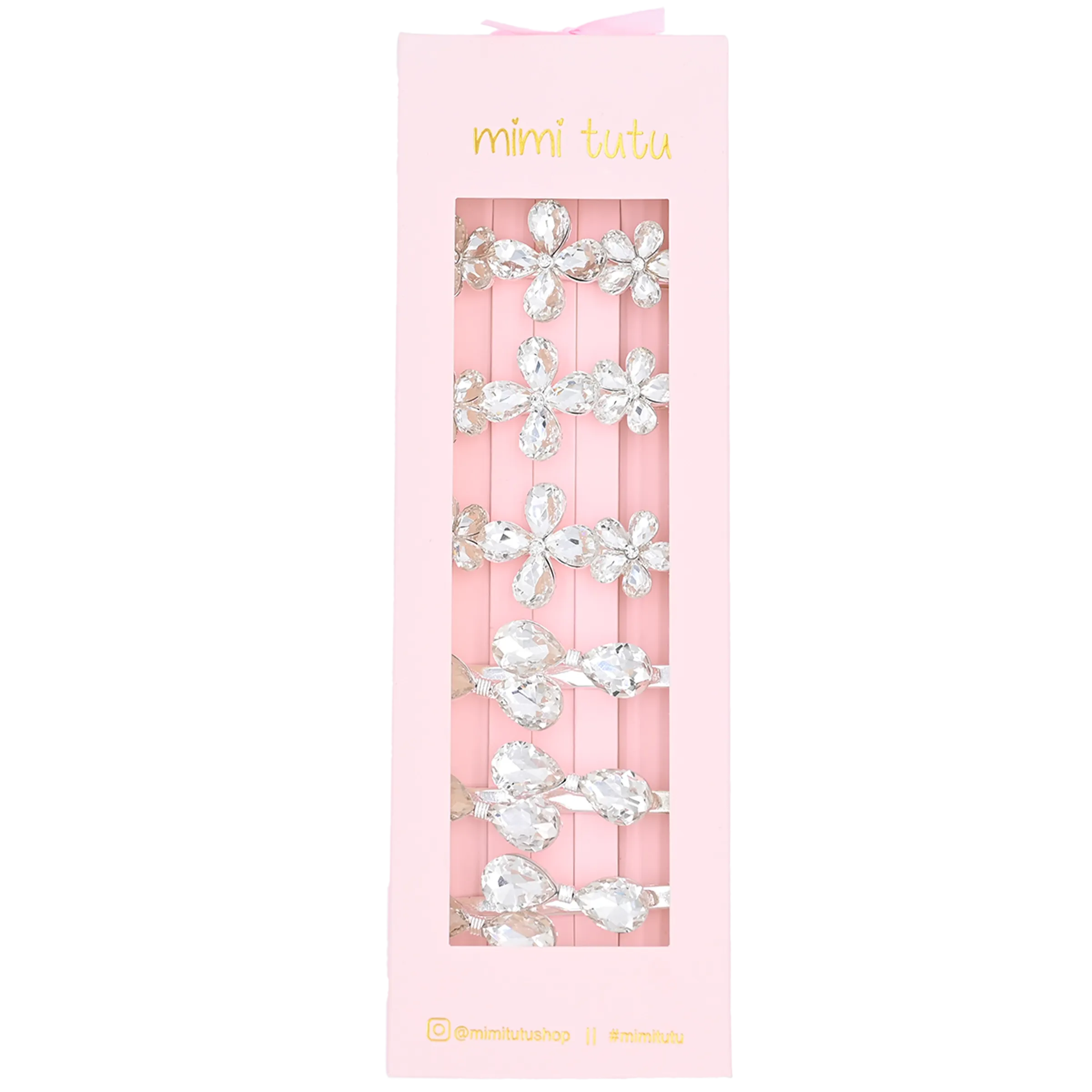 Crystal Droplet & Flower Hairclip Set