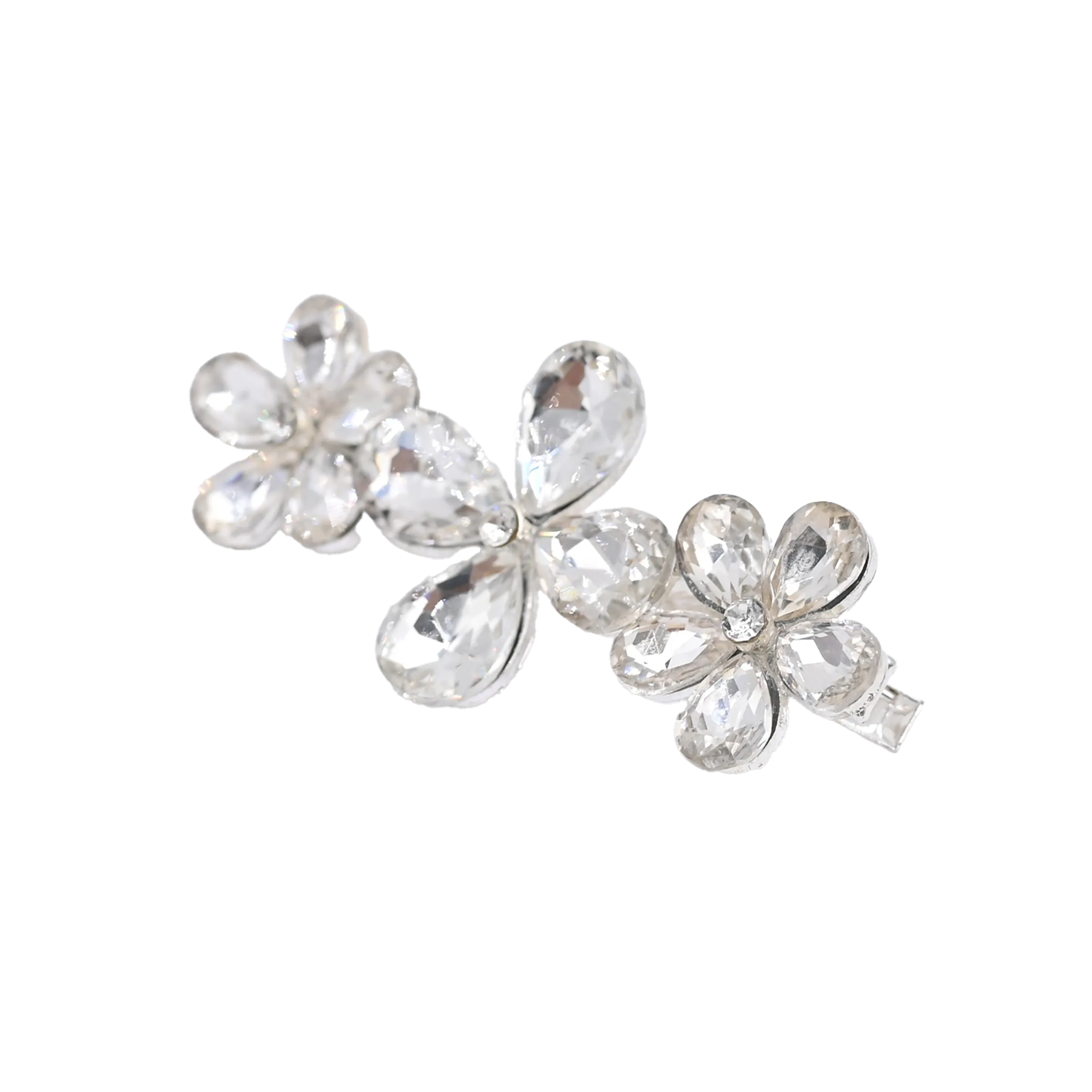 Crystal Droplet & Flower Hairclip Set