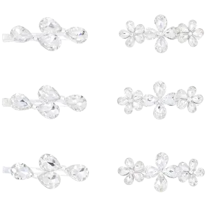 Crystal Droplet & Flower Hairclip Set